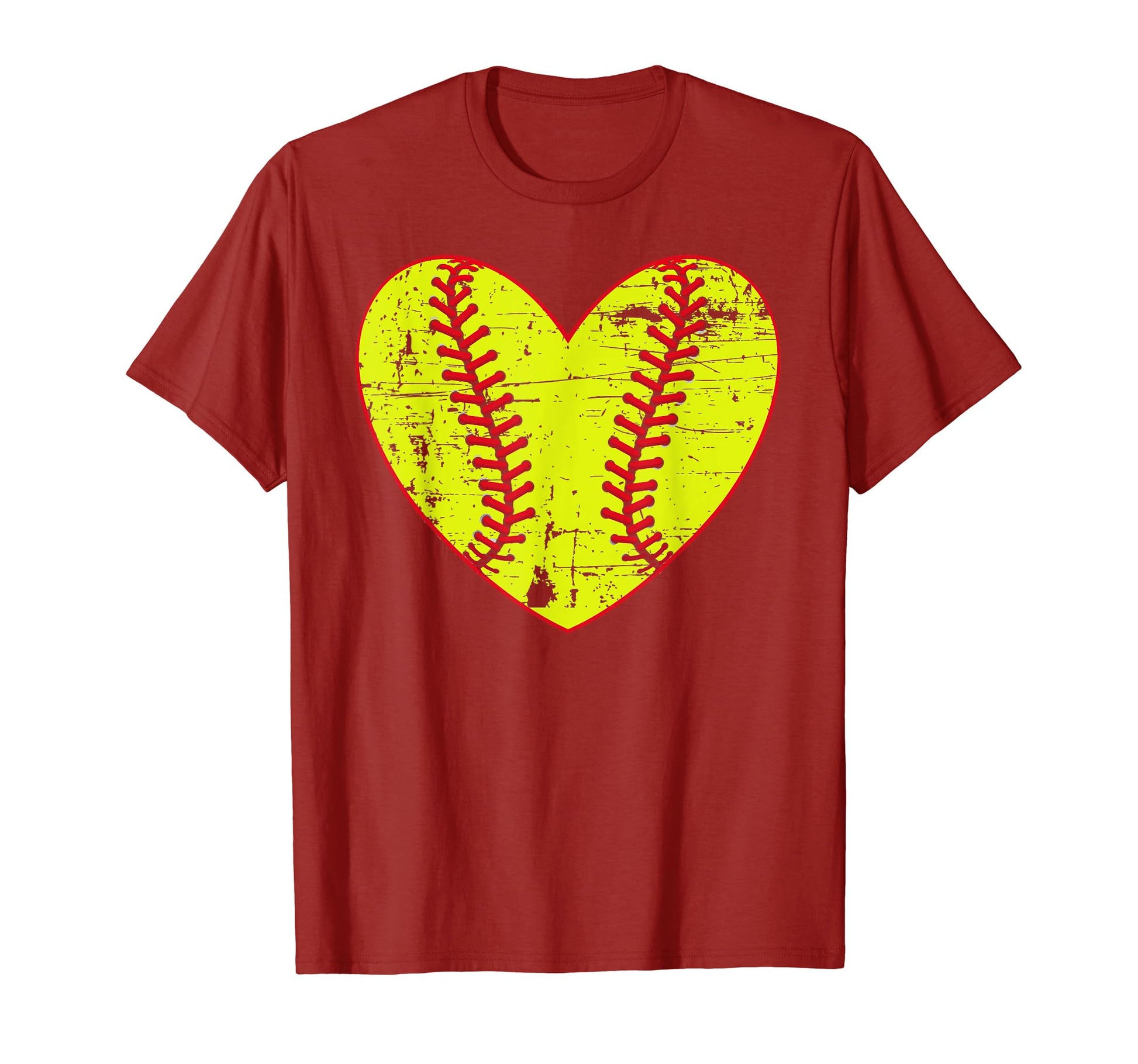 Baseball Distressed Heart Softball Mom T-Shirt - Custom Art Print Unisex - T-Shirt, Sweatshirt, Hoodie