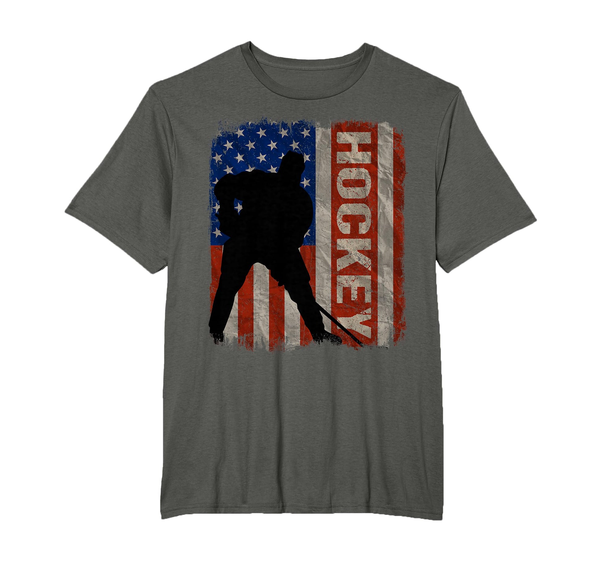 Hockey Usa American Flag 4Th July Gift T-Shirt - Novelty Apparel for Adults - T-Shirt, Sweatshirt, Hoodie
