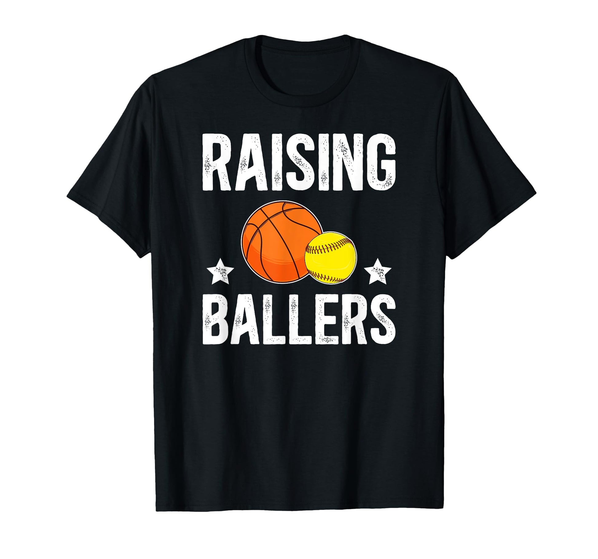 Raising Ballers Basketball Softball Dad T-Shirt - Graphic Print Unisex - T-Shirt, Sweatshirt, Hoodie