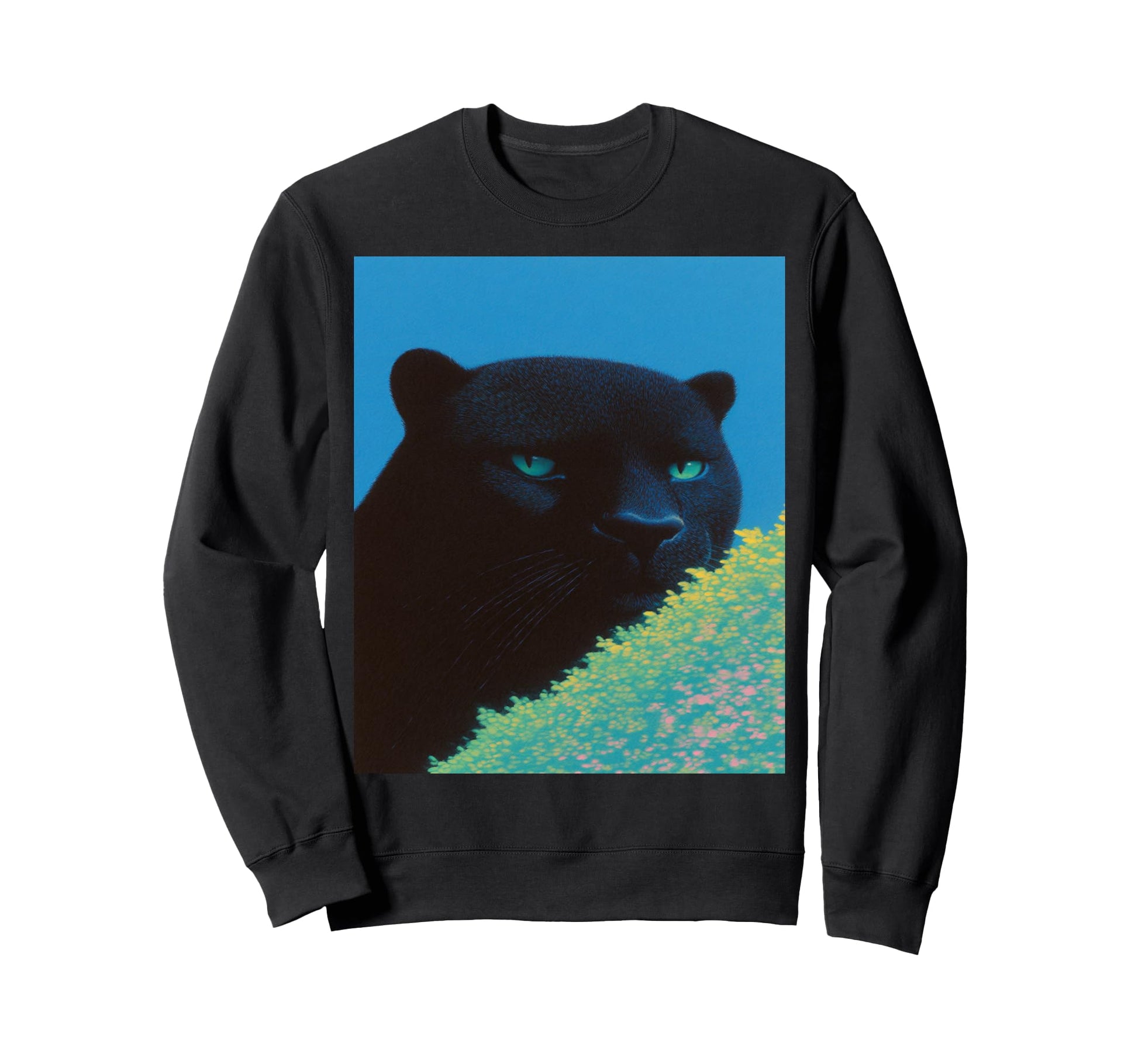 Trendy 2025 Tops Panther Black Sweatshirt - Custom Art Print for Adults - T-Shirt, Sweatshirt, Hoodie
