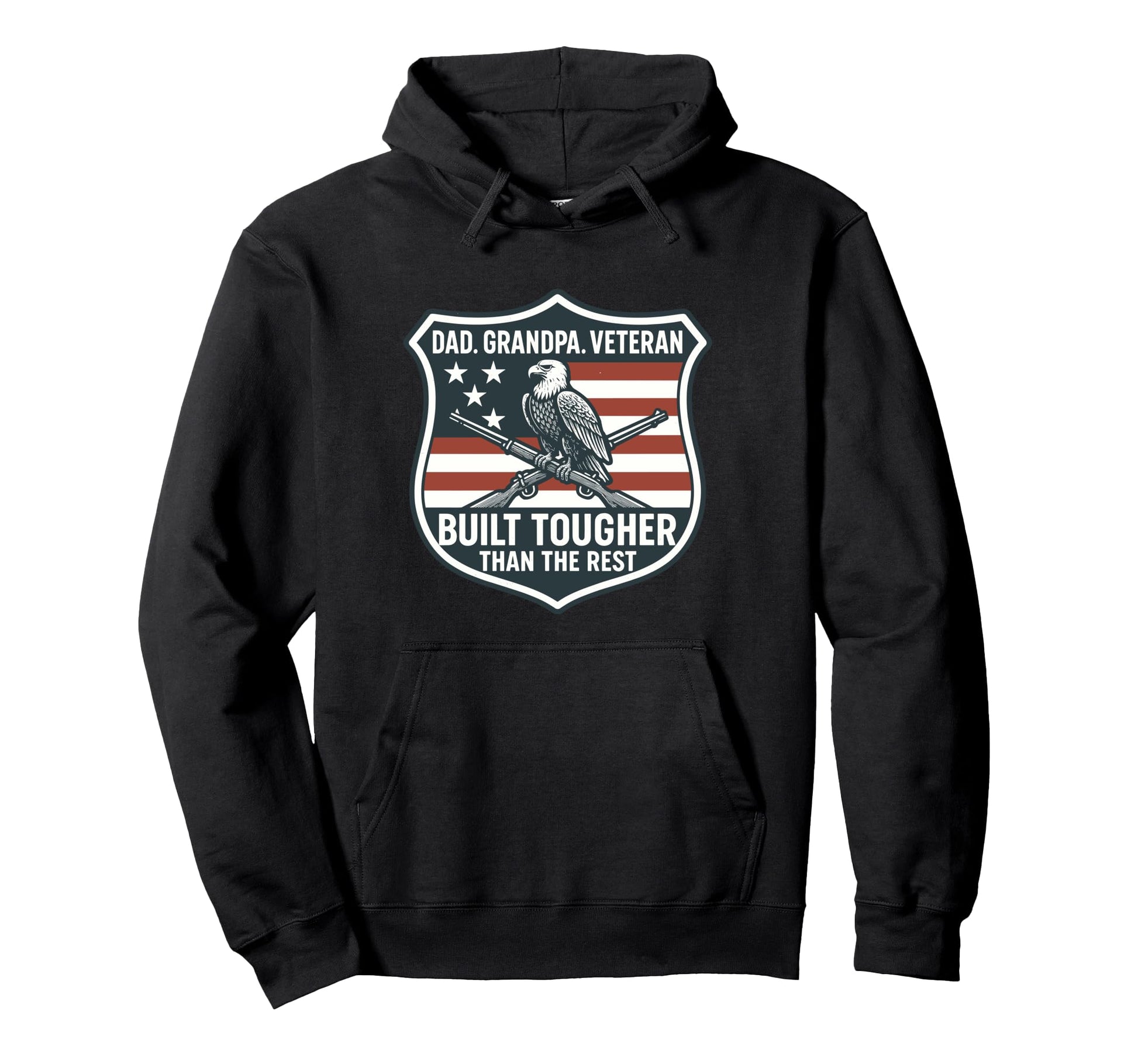 Dad Grandpa Veteran Patriotic Fathers Day Hoodie - Graphic Print Unisex - T-Shirt, Sweatshirt, Hoodie
