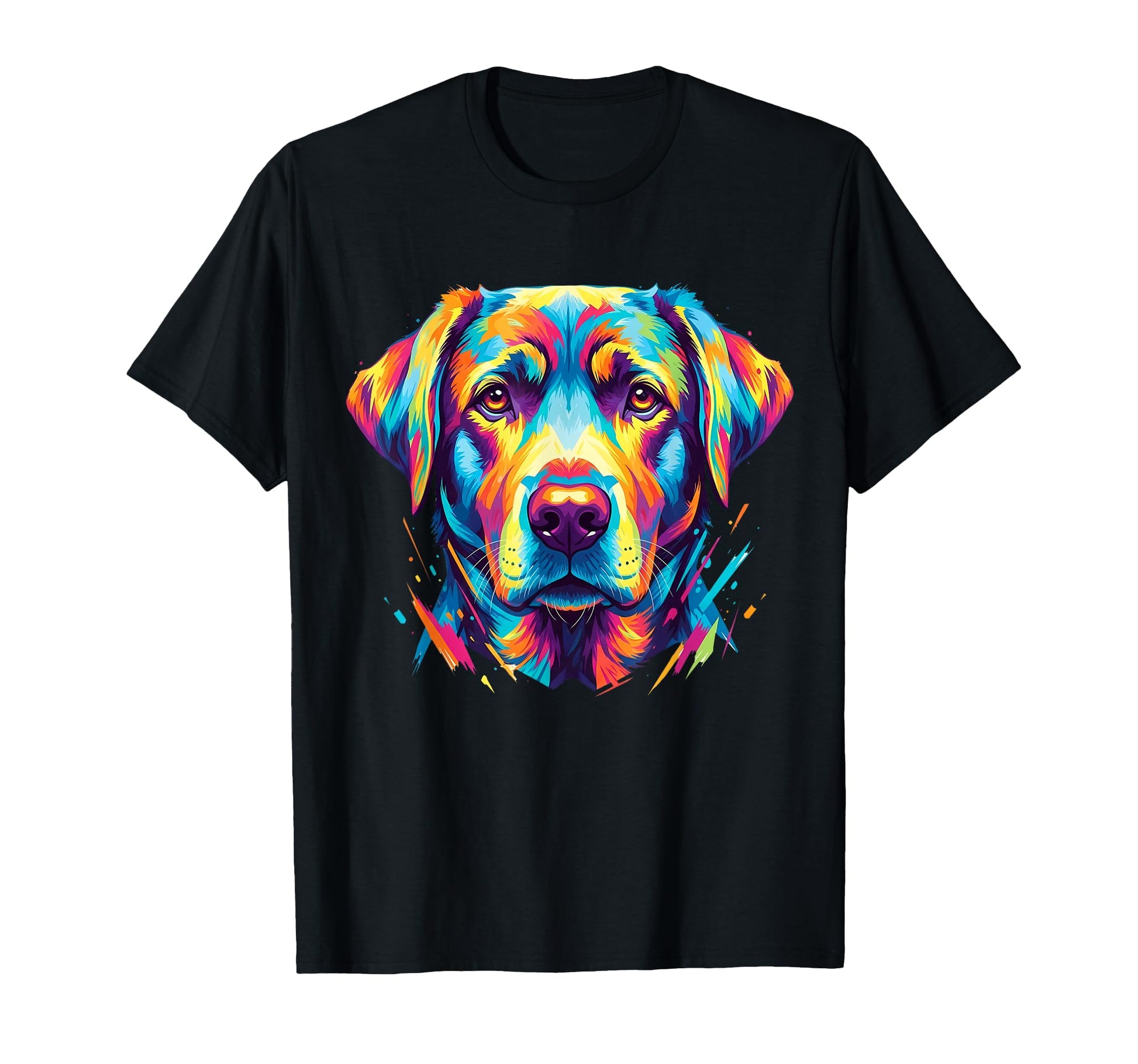 Labrador Retriever Colorful Dog Face Pop T-Shirt - Novelty Apparel Unisex - T-Shirt, Sweatshirt, Hoodie