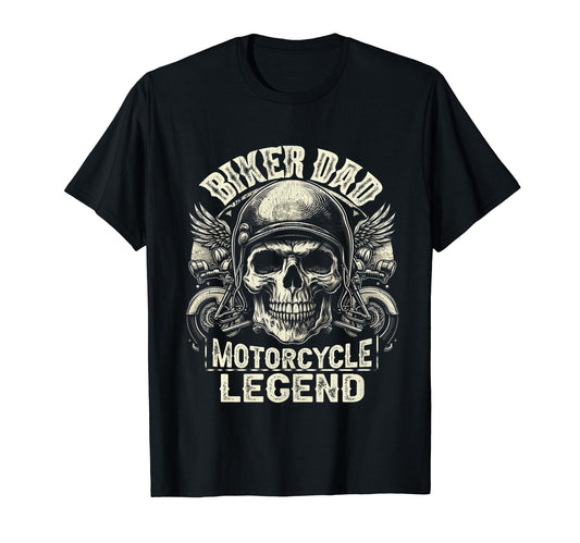 Biker Dad Motorcycle Legend Dad T-Shirt - Casual Everyday Wear Unisex - T-Shirt, Sweatshirt, Hoodie