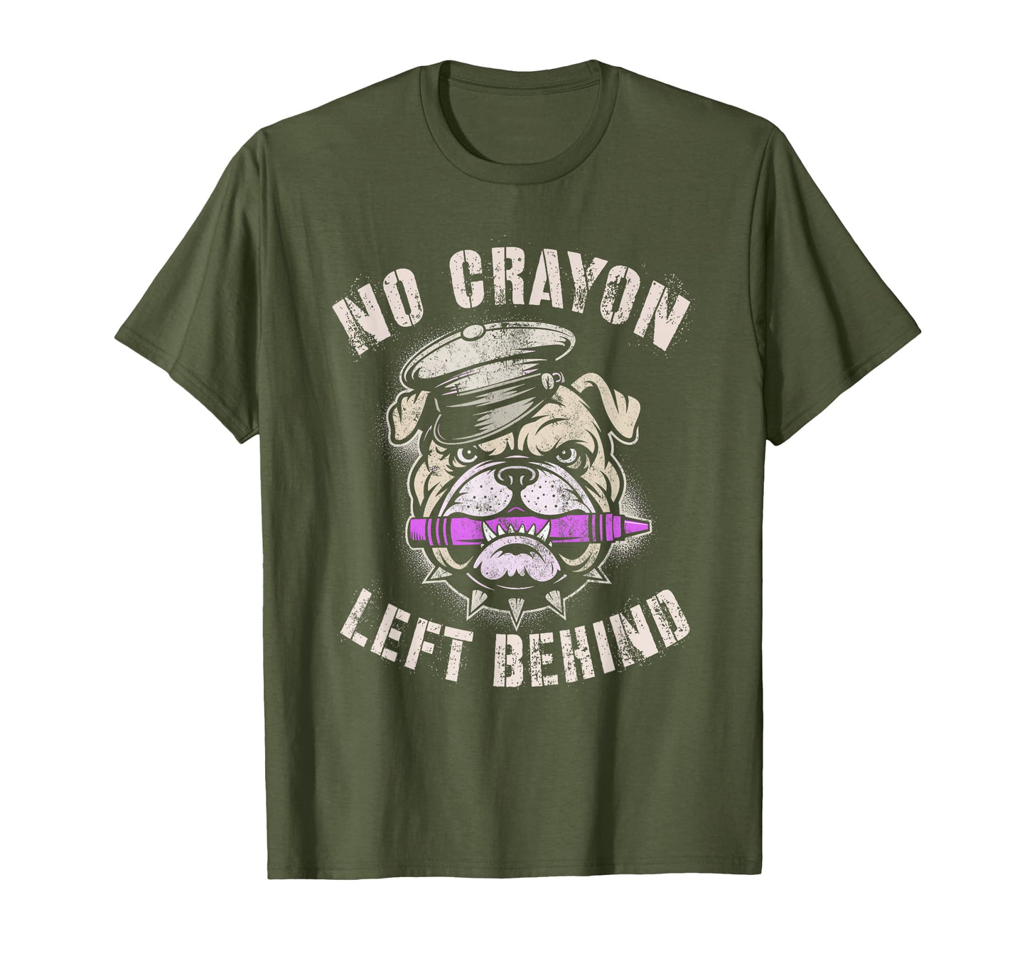 Bulldog No Crayon Left Behind T-Shirt - Casual Everyday Wear Unisex - T-Shirt, Sweatshirt, Hoodie