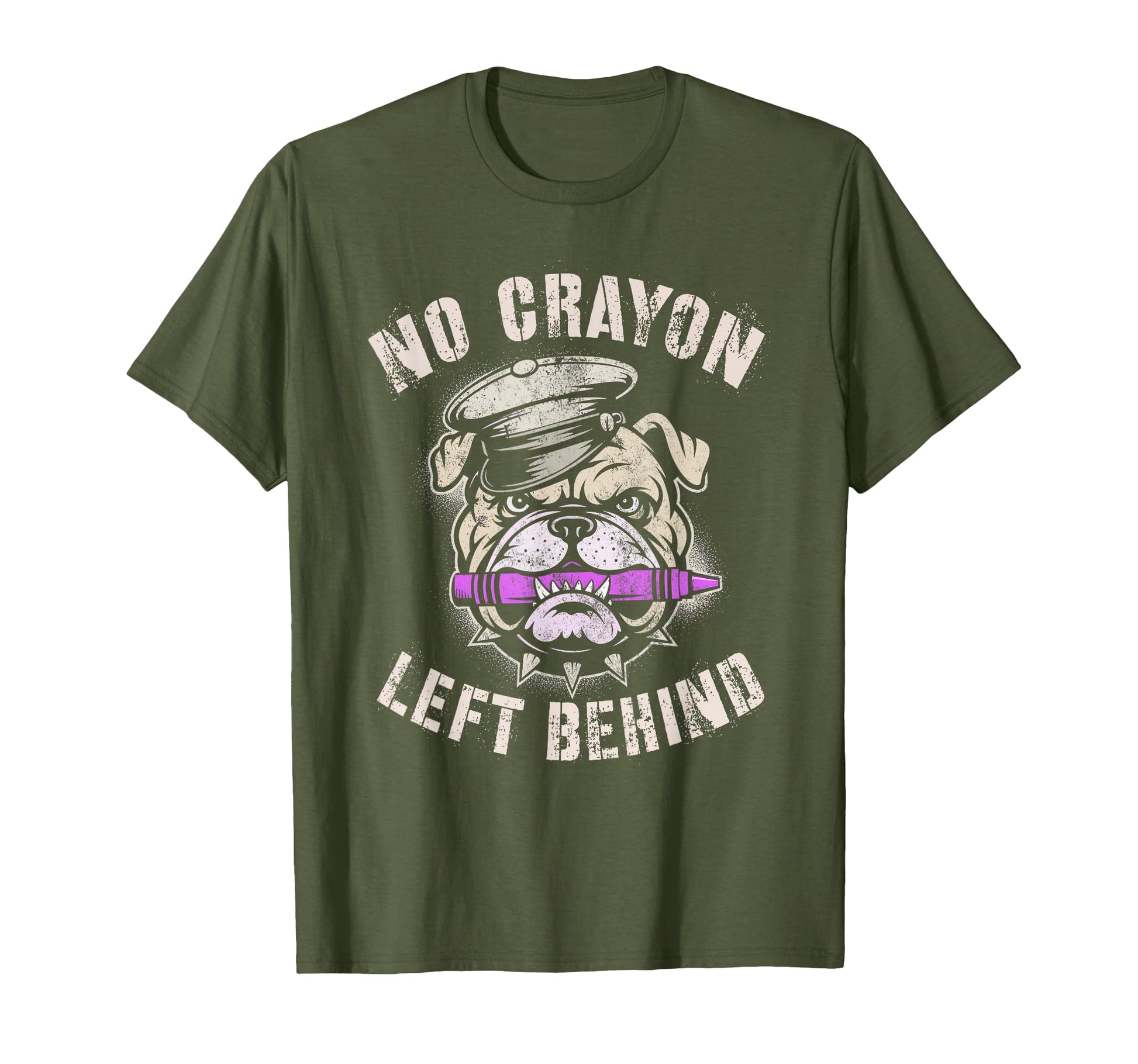 Bulldog No Crayon Left Behind T-Shirt - Casual Everyday Wear Unisex - T-Shirt, Sweatshirt, Hoodie