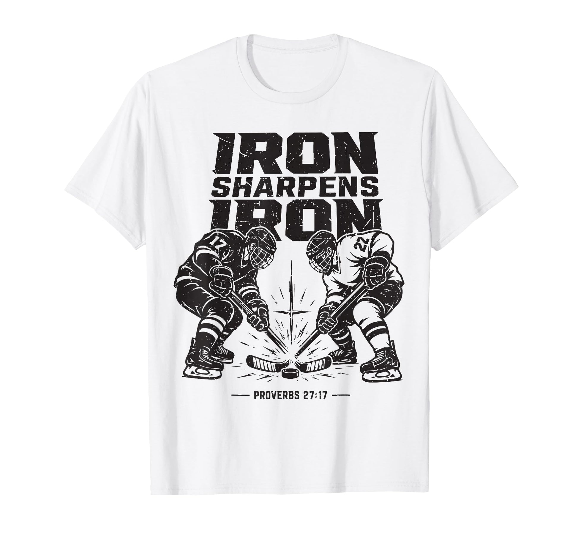 Christian Hockey Religious Gift Iron T-Shirt - Trendy Graphic for Adults - T-Shirt, Sweatshirt, Hoodie
