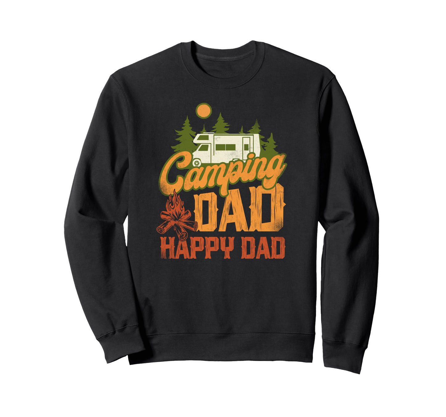 Camping Dad Happy Dad Motorhome Sweatshirt - Custom Art Print Unisex - T-Shirt, Sweatshirt, Hoodie