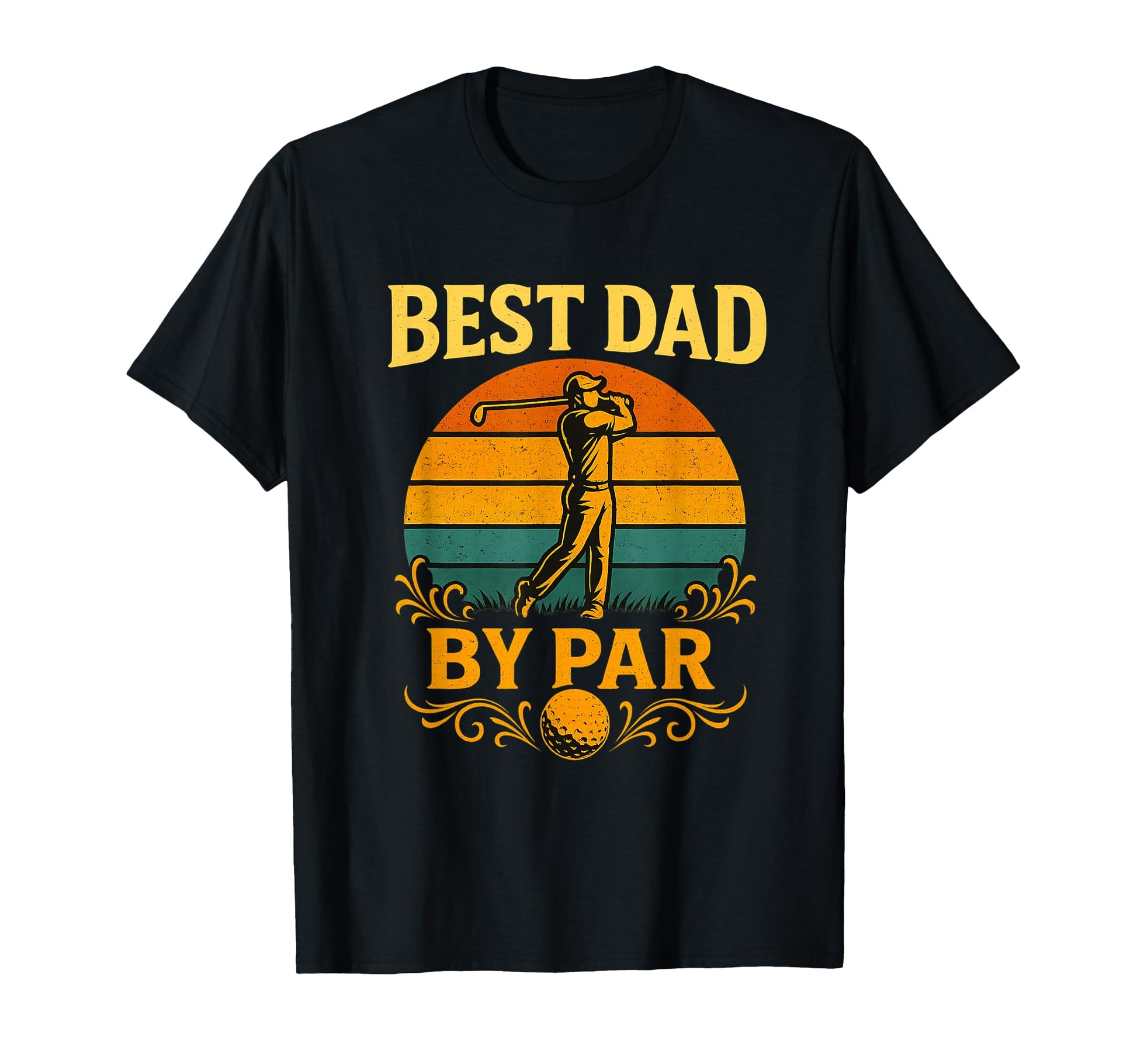 Best Dad Par Funny Golf Sunset T-Shirt - Aesthetic Graphic for Adults - T-Shirt, Sweatshirt, Hoodie