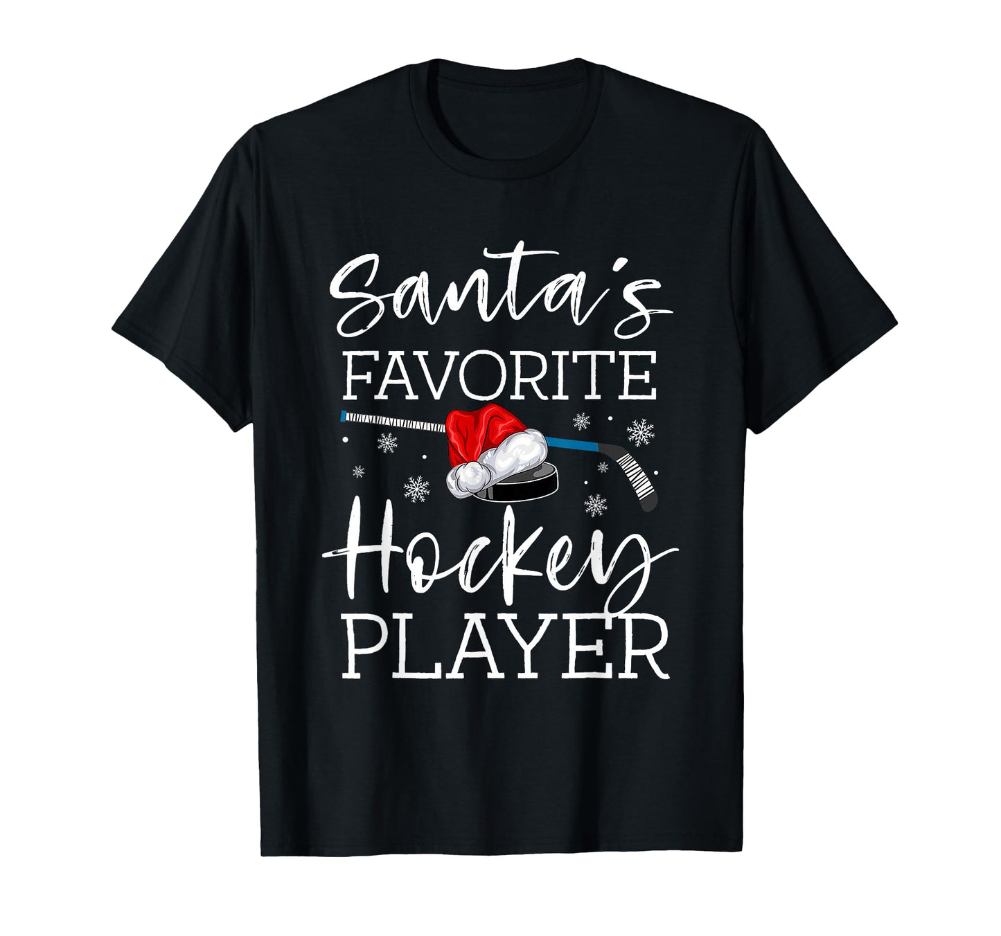 Santas Favorite Hockey Player Funny Pajama T-Shirt - Trendy Graphic Unisex - T-Shirt, Sweatshirt, Hoodie