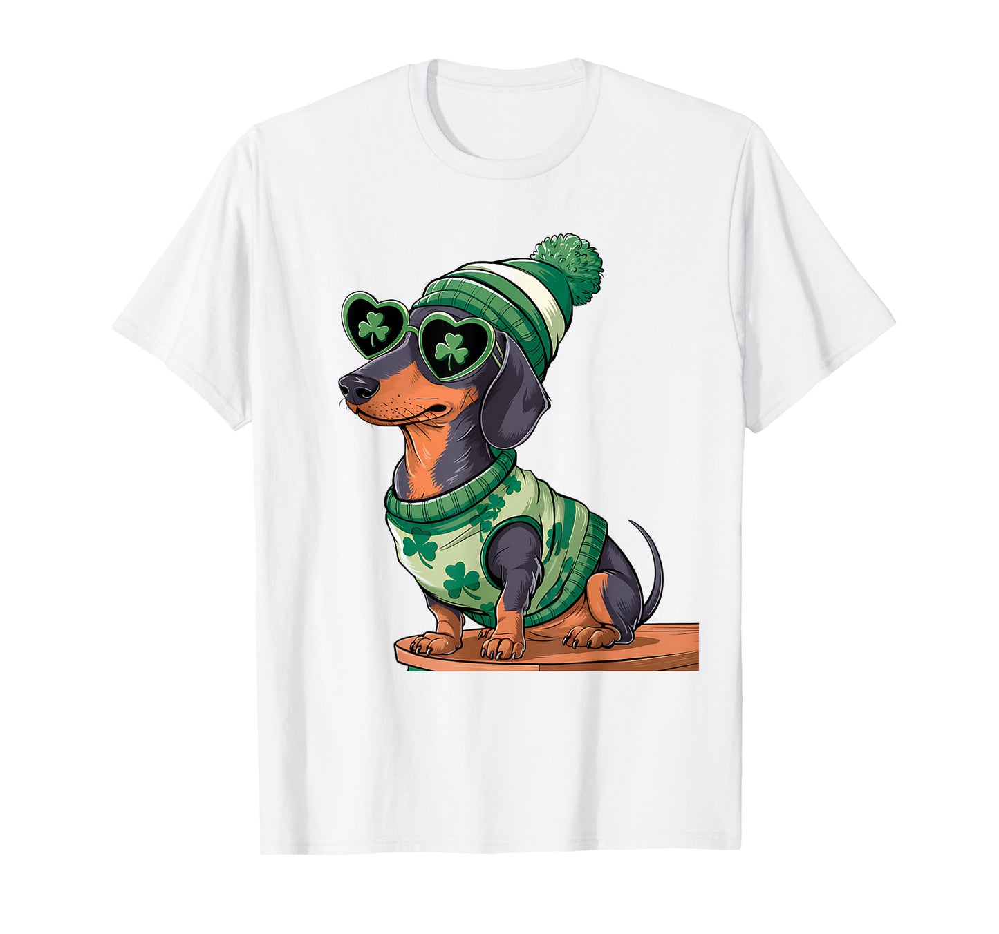 Funny St Patricks Dachshund T-Shirt - Minimalist Print Men Women - T-Shirt, Sweatshirt, Hoodie