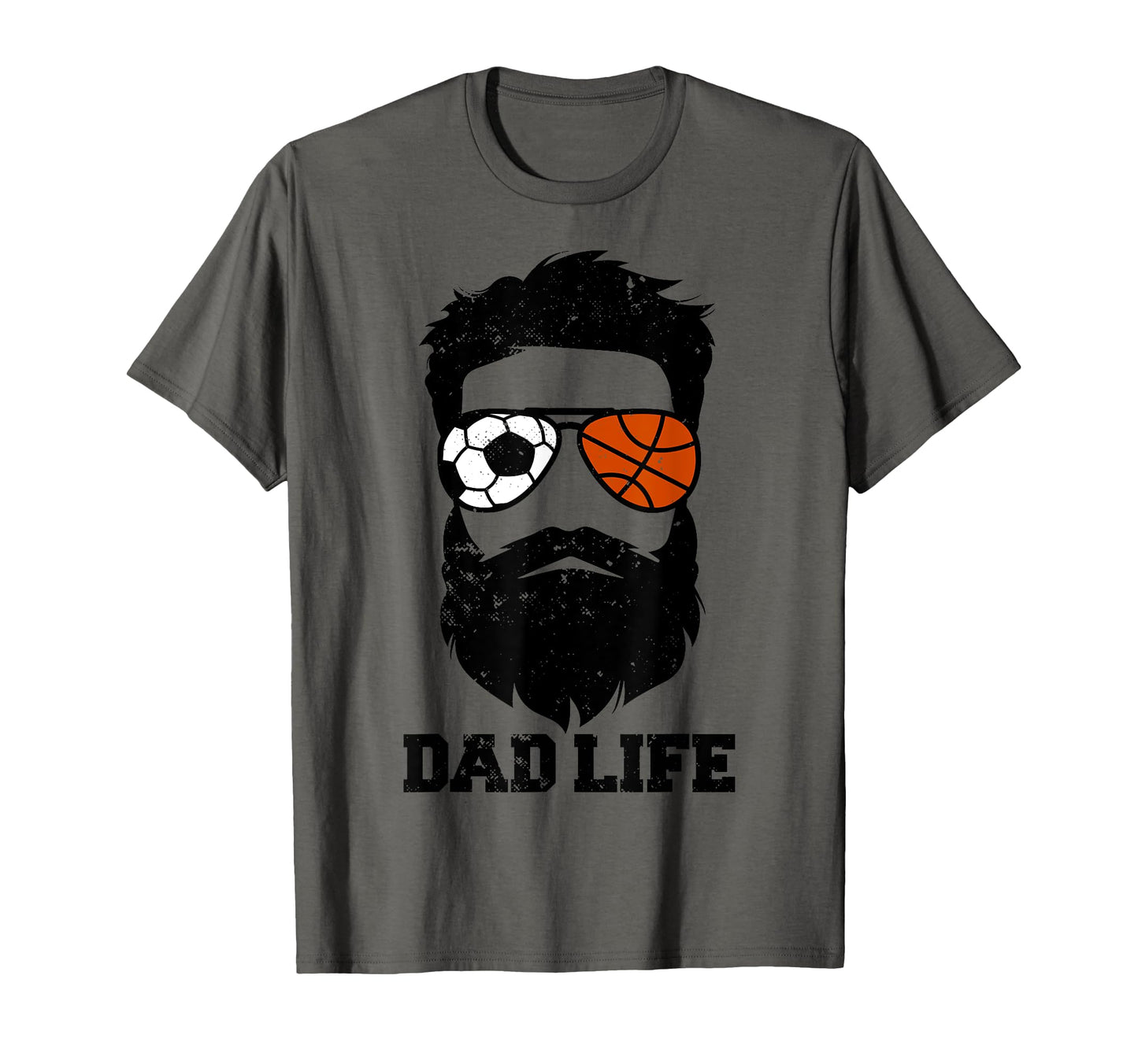 Soccer Basketball Dad Messy Hair T-Shirt - Fun Novelty Design for Adults - T-Shirt, Sweatshirt, Hoodie