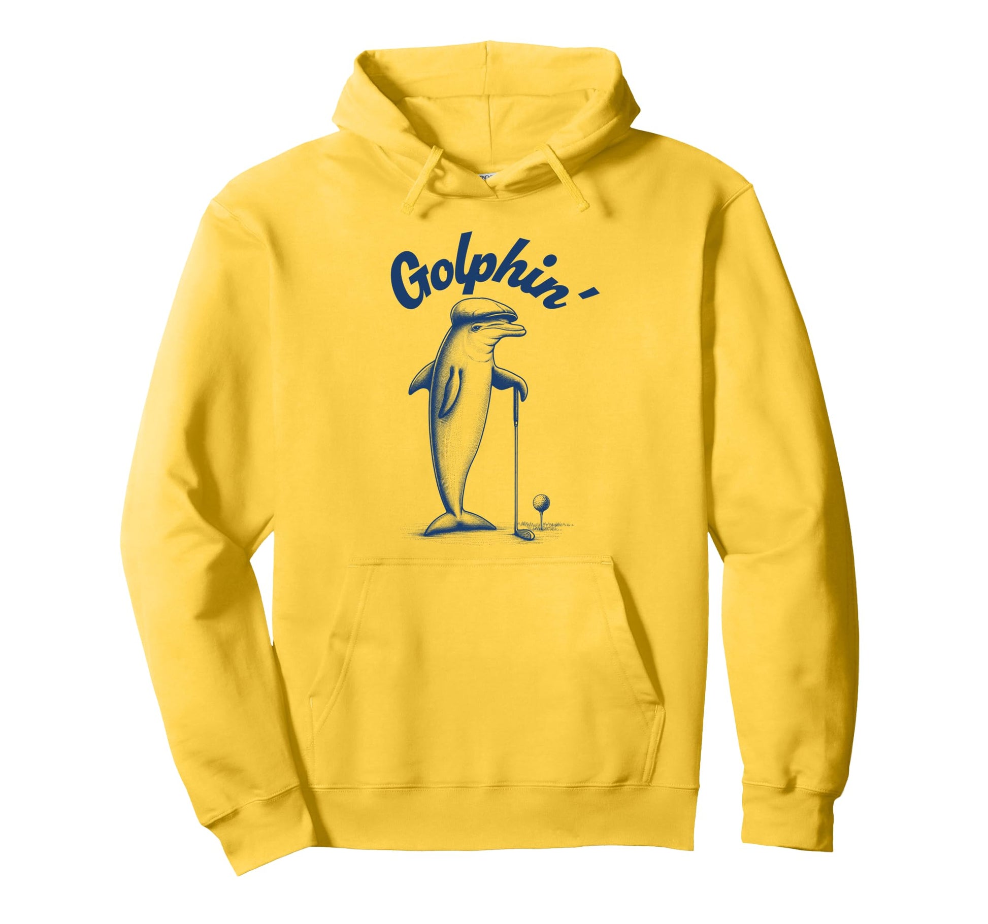 Golfer Golfing Golf Vibes Dolphin Playing Hoodie - Graphic Print Unisex - T-Shirt, Sweatshirt, Hoodie