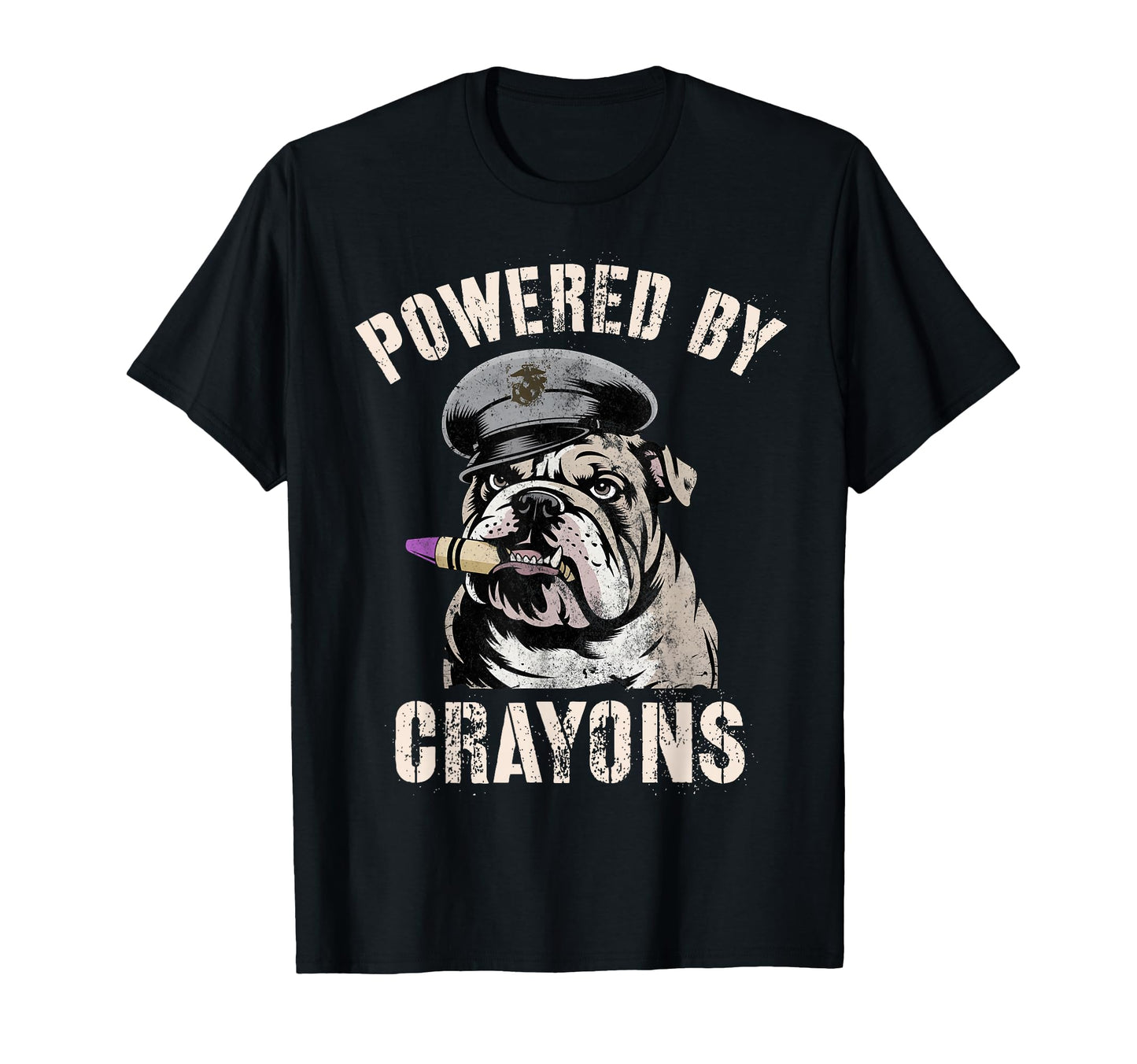 Sarcastic Powered Crayons Bulldog Grunt T-Shirt - Custom Art Print Unisex - T-Shirt, Sweatshirt, Hoodie