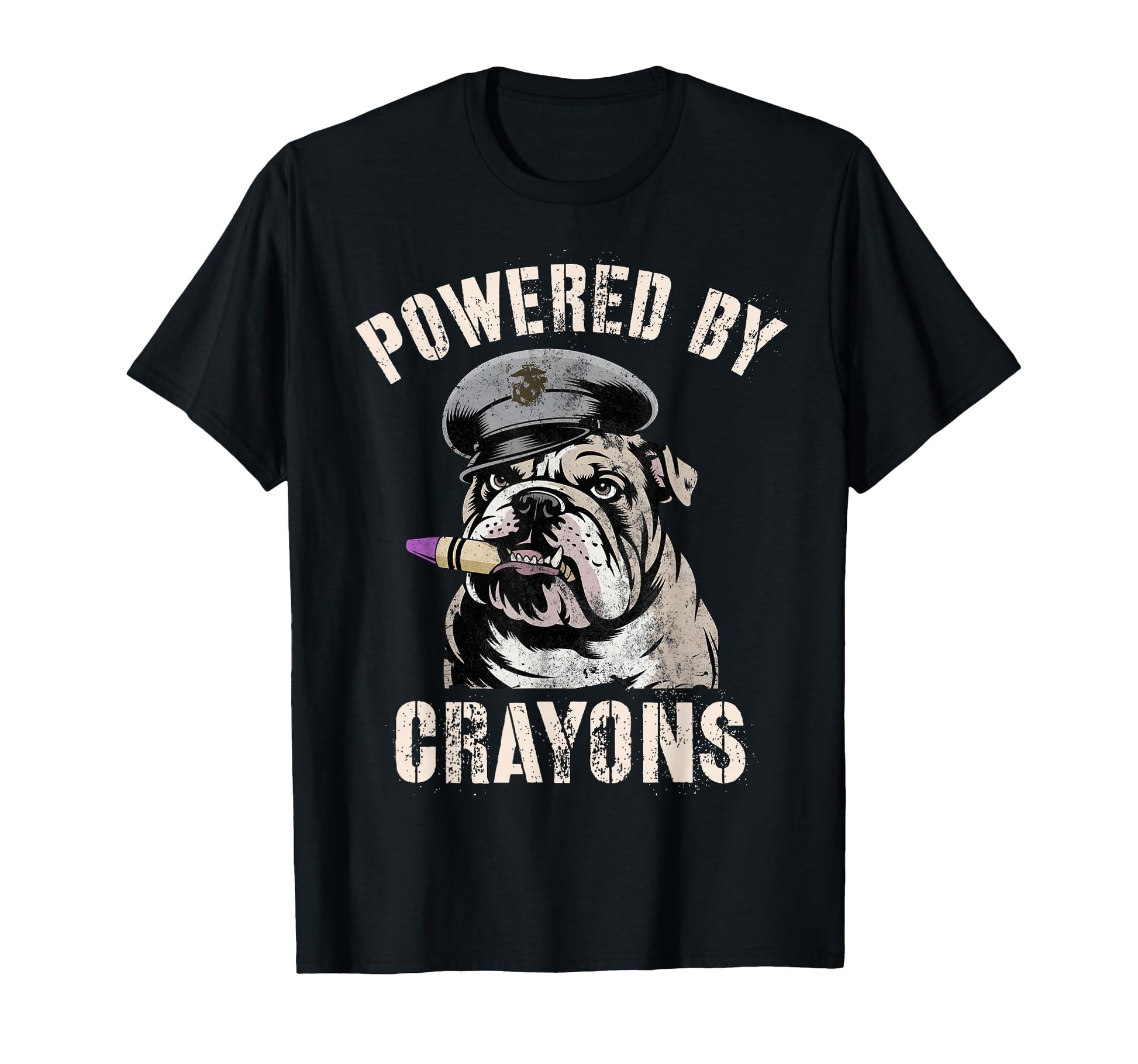 Sarcastic Powered Crayons Bulldog Grunt T-Shirt - Custom Art Print Unisex - T-Shirt, Sweatshirt, Hoodie