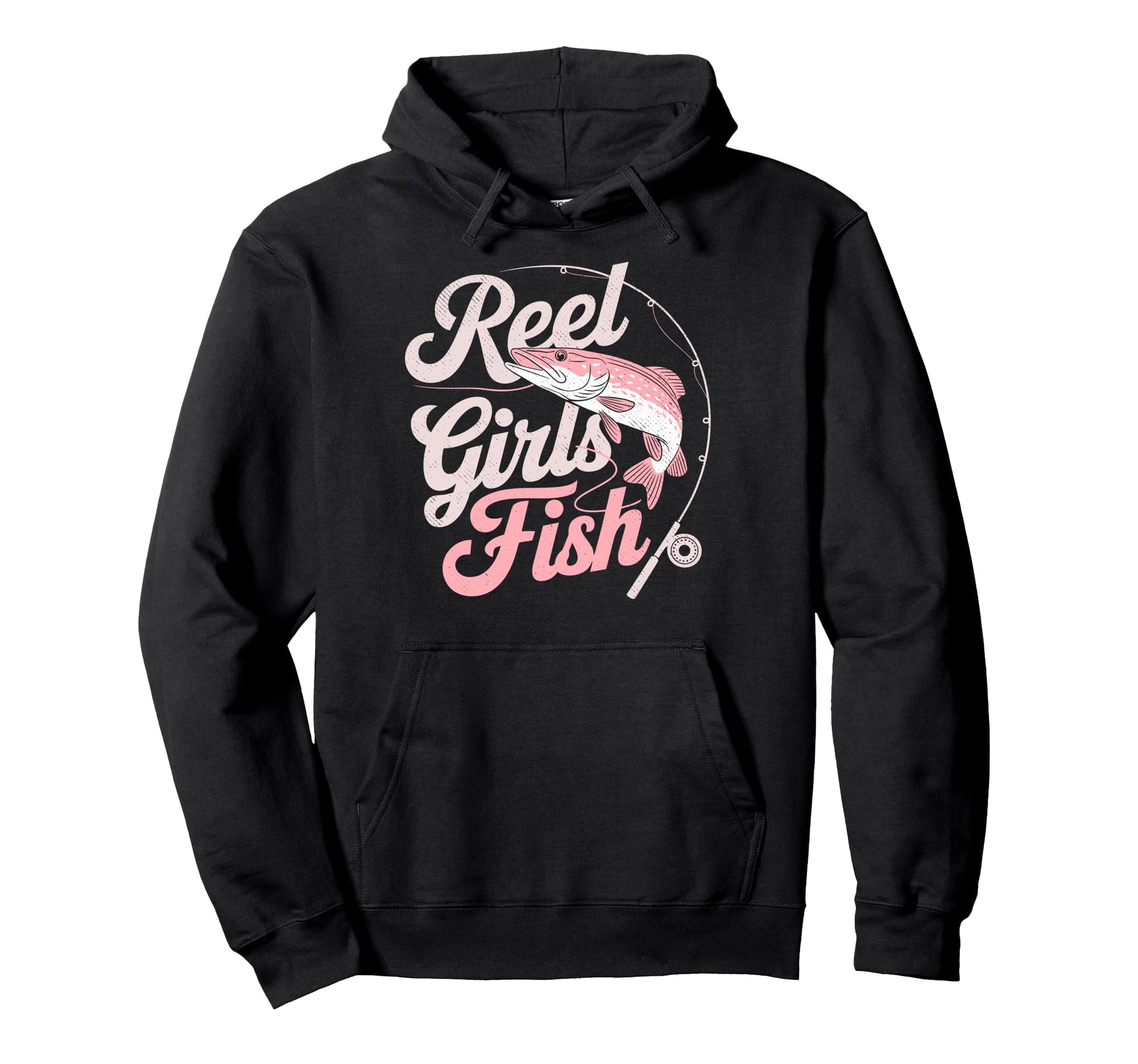 Reel Fish Fisher Mom Bass Fishing Fish Hoodie - Trendy Graphic Men Women - T-Shirt, Sweatshirt, Hoodie