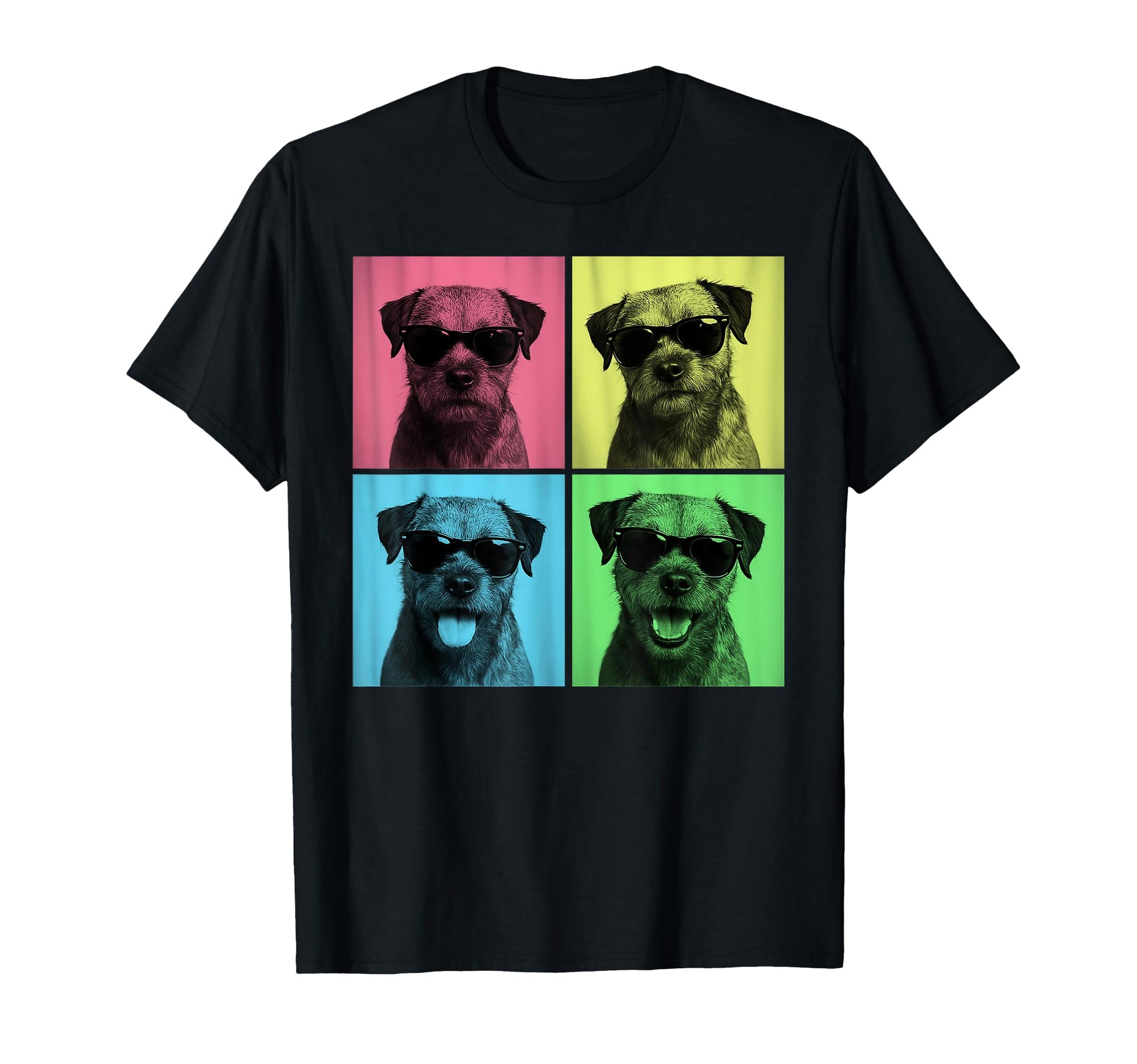Border Terrier Pop Art Funny Dog Lover T-Shirt - Unique Graphic Men Women - T-Shirt, Sweatshirt, Hoodie