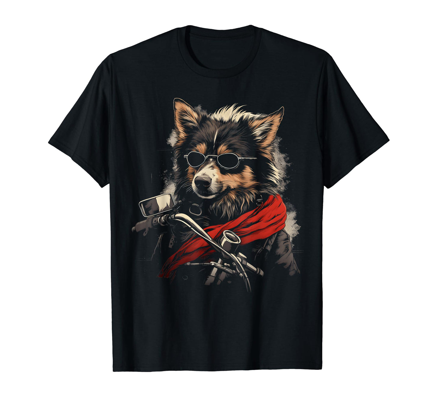Motorcycle Dad Biker Dog Shetland T-Shirt - Minimalist Print Men Women - T-Shirt, Sweatshirt, Hoodie