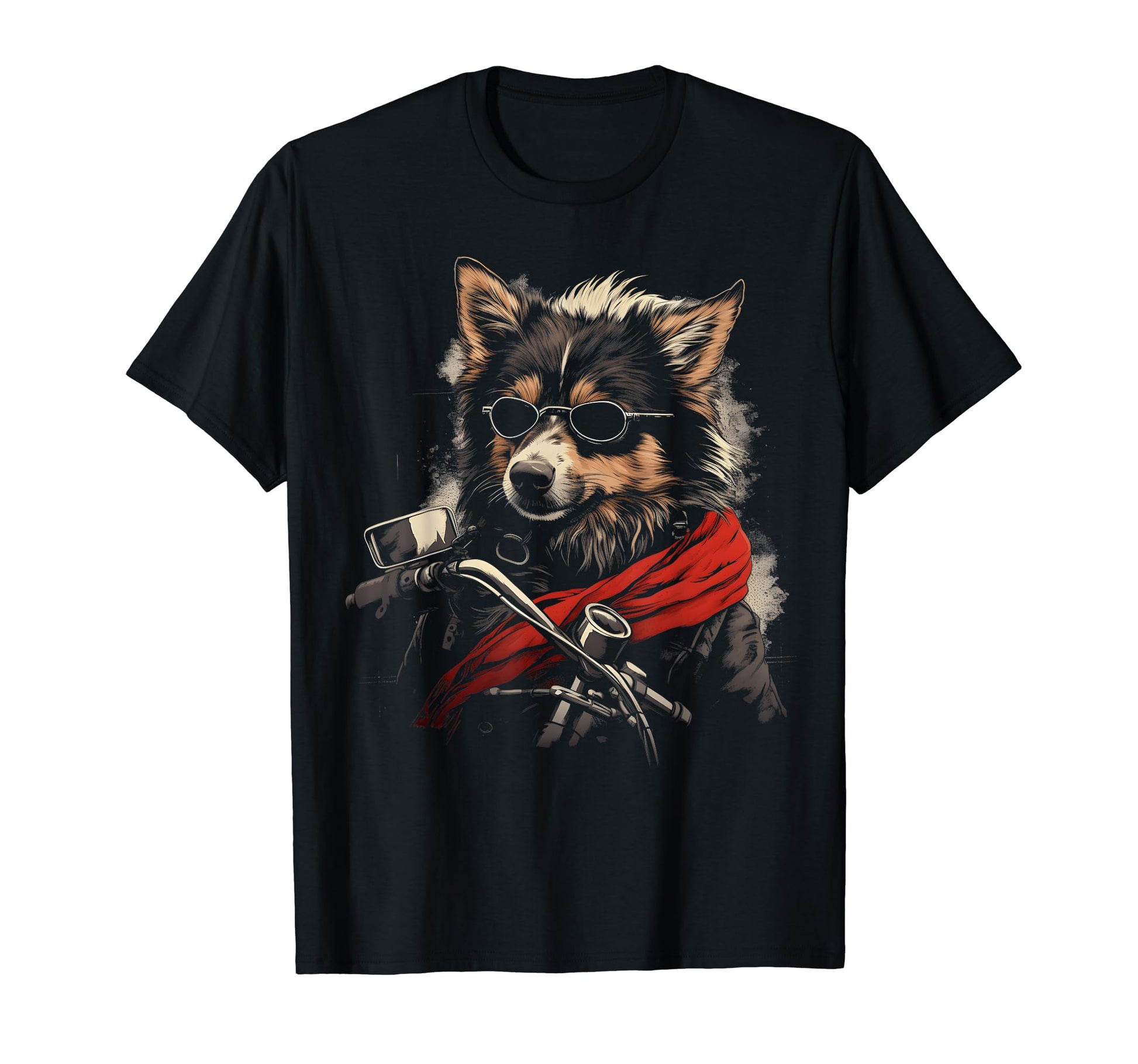 Motorcycle Dad Biker Dog Shetland T-Shirt - Minimalist Print Men Women - T-Shirt, Sweatshirt, Hoodie