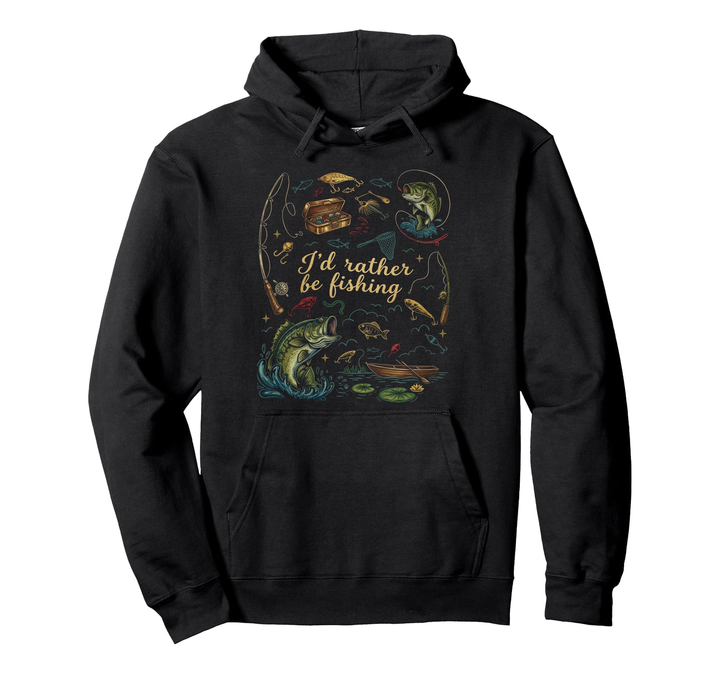 Id Rather Be Fishing Outdoor Southern Hoodie - Graphic Print for Adults - T-Shirt, Sweatshirt, Hoodie