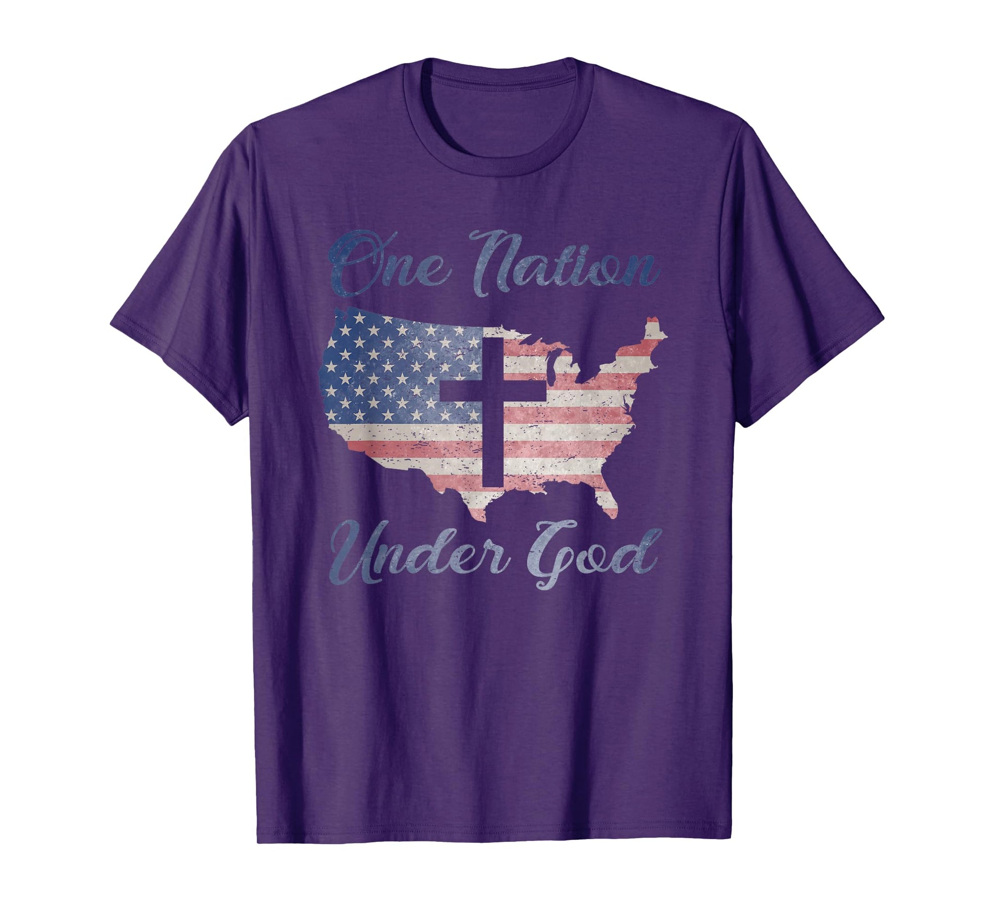 One Nation Under God Christian Cross T-Shirt - Minimalist Print for Adults - T-Shirt, Sweatshirt, Hoodie