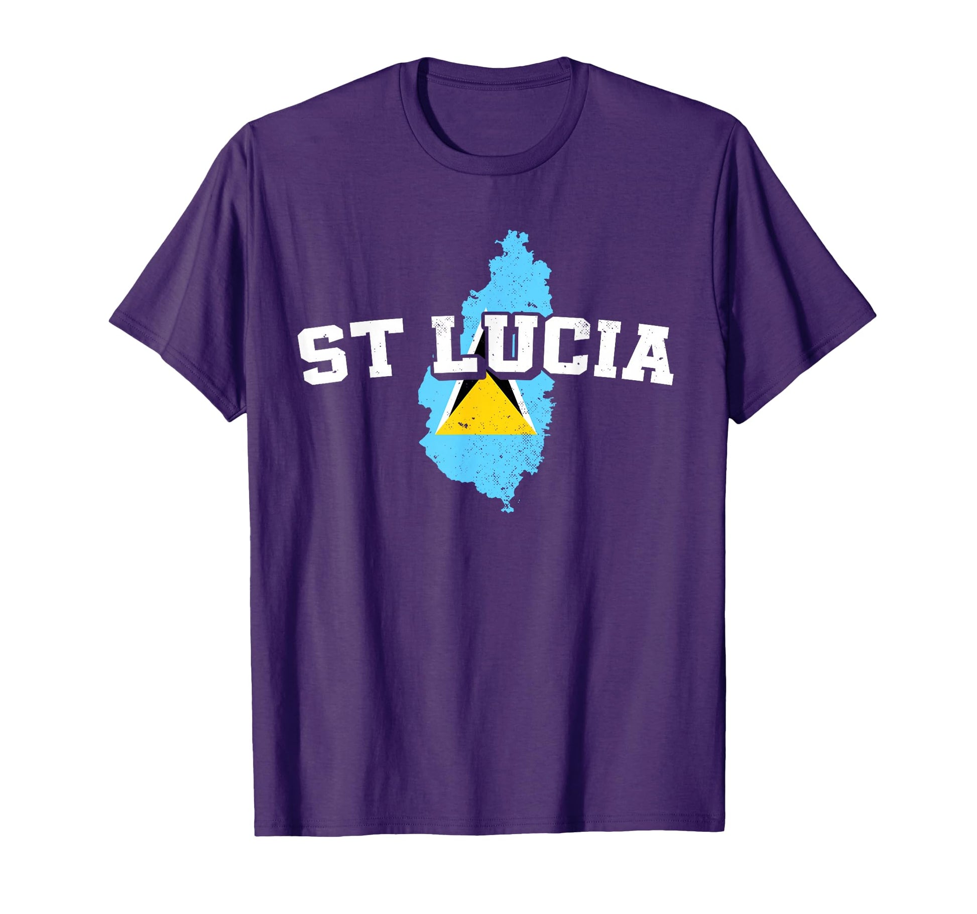 St Lucia Map And Flag Souvenir Saint T-Shirt - Unique Graphic Men Women - T-Shirt, Sweatshirt, Hoodie