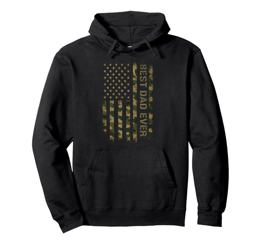 Best Dad Ever American Flag Fathers Day Hoodie - Trendy Graphic for Adults - T-Shirt, Sweatshirt, Hoodie