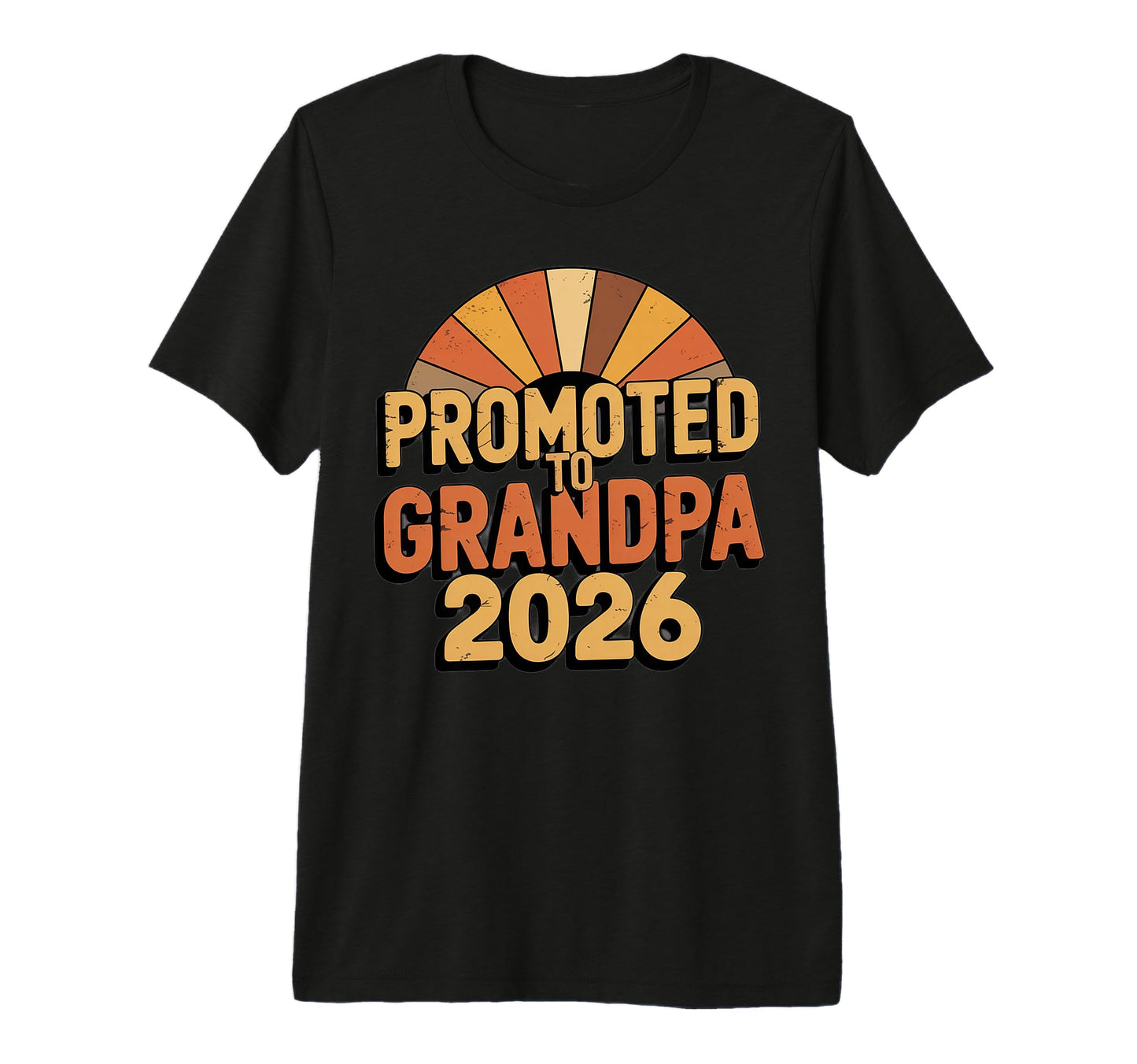 Promoted To Grandpa 2026 Rainbow Tri T-Shirt - Casual Everyday Wear Unisex - T-Shirt, Sweatshirt, Hoodie