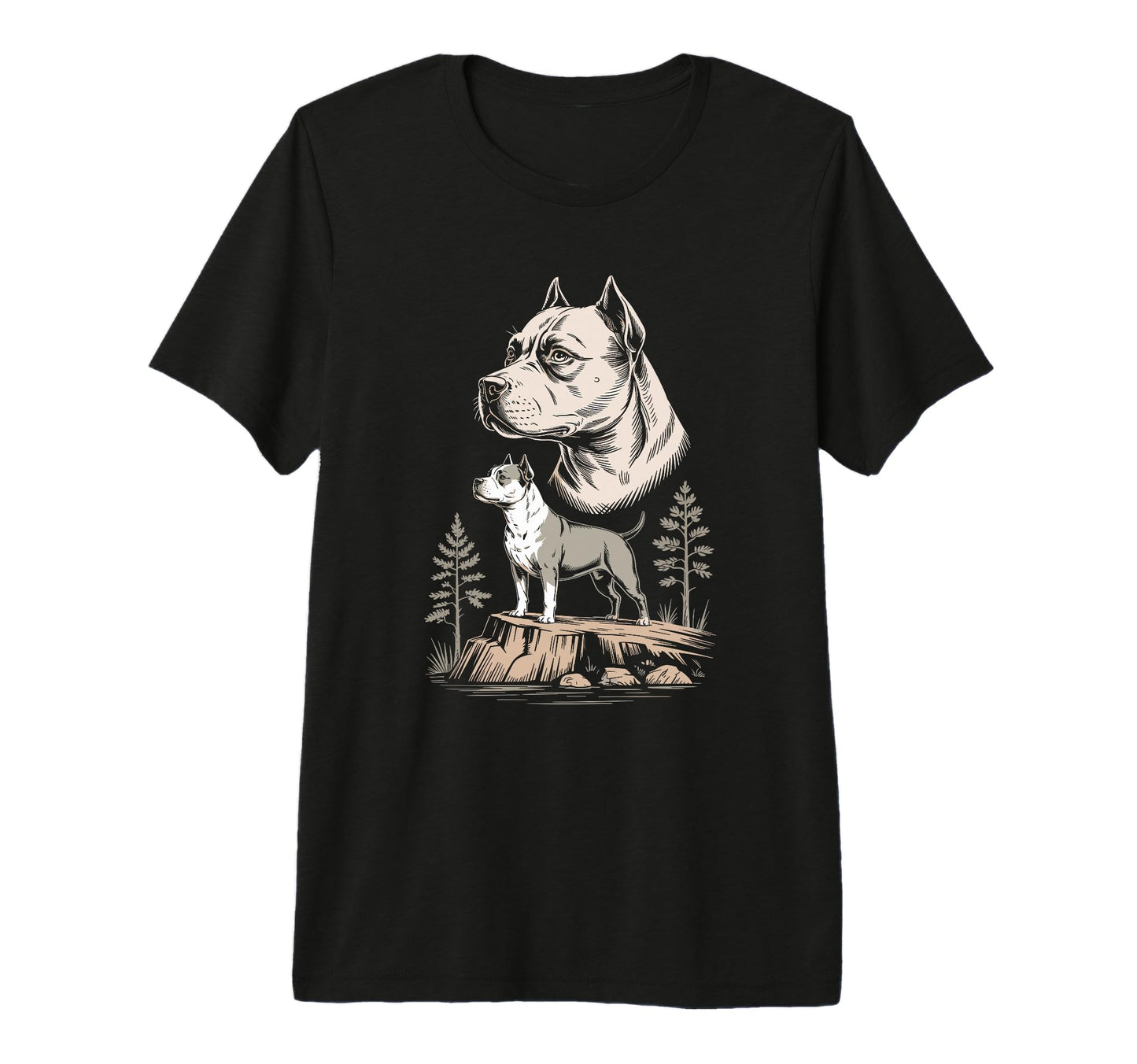 Mom Dad American Staffordshire Terrier T-Shirt - Custom Art Print Unisex - T-Shirt, Sweatshirt, Hoodie