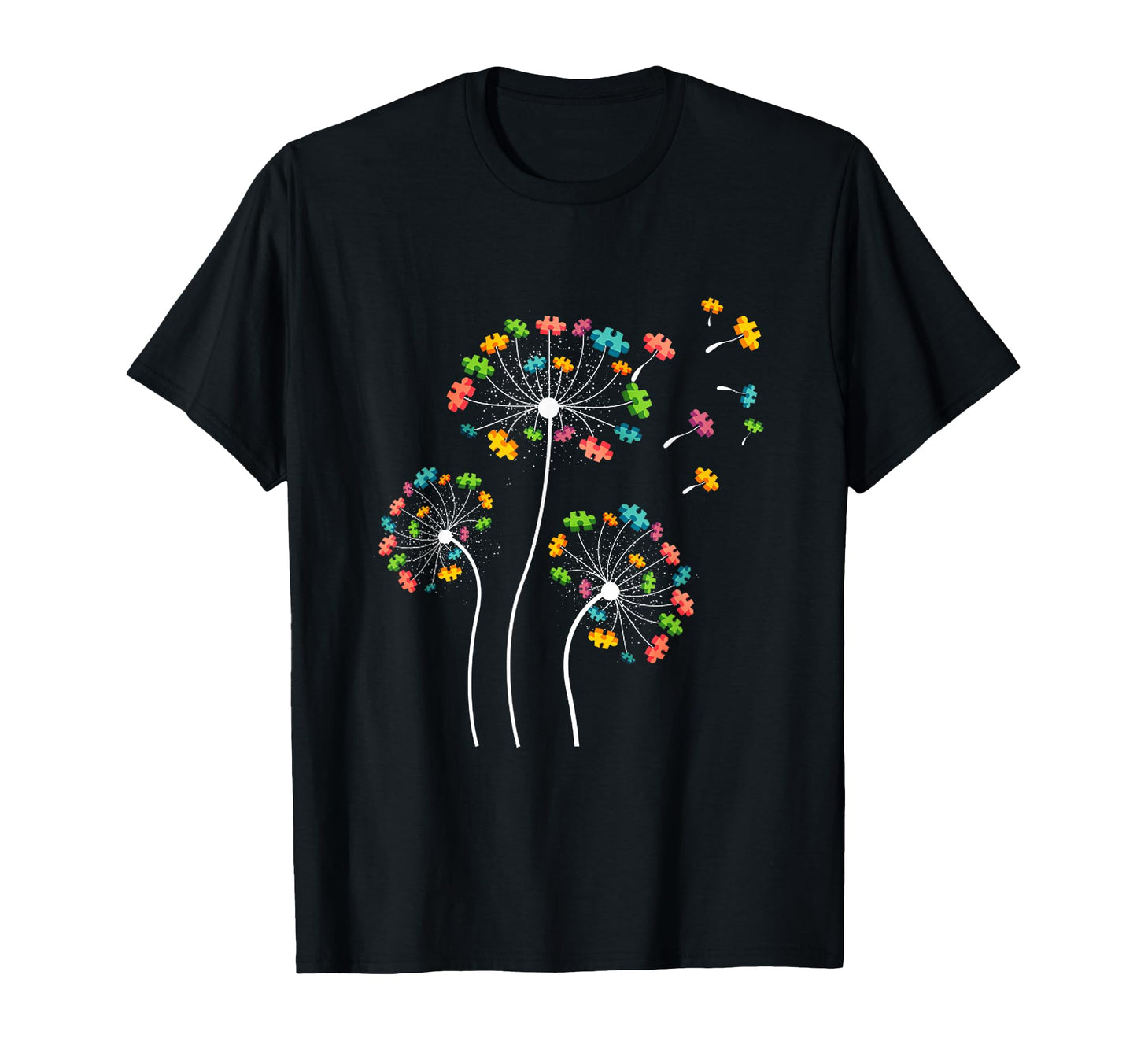Flower Puzzles Pieces Dandelion Tree T-Shirt - Streetwear Style Unisex - T-Shirt, Sweatshirt, Hoodie
