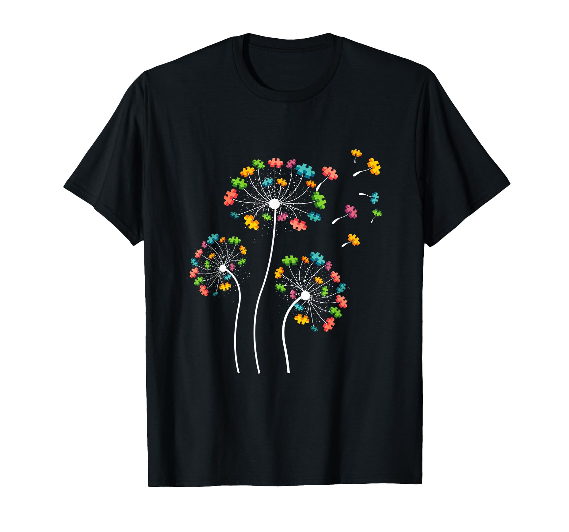 Flower Puzzles Pieces Dandelion Tree T-Shirt - Streetwear Style Unisex - T-Shirt, Sweatshirt, Hoodie
