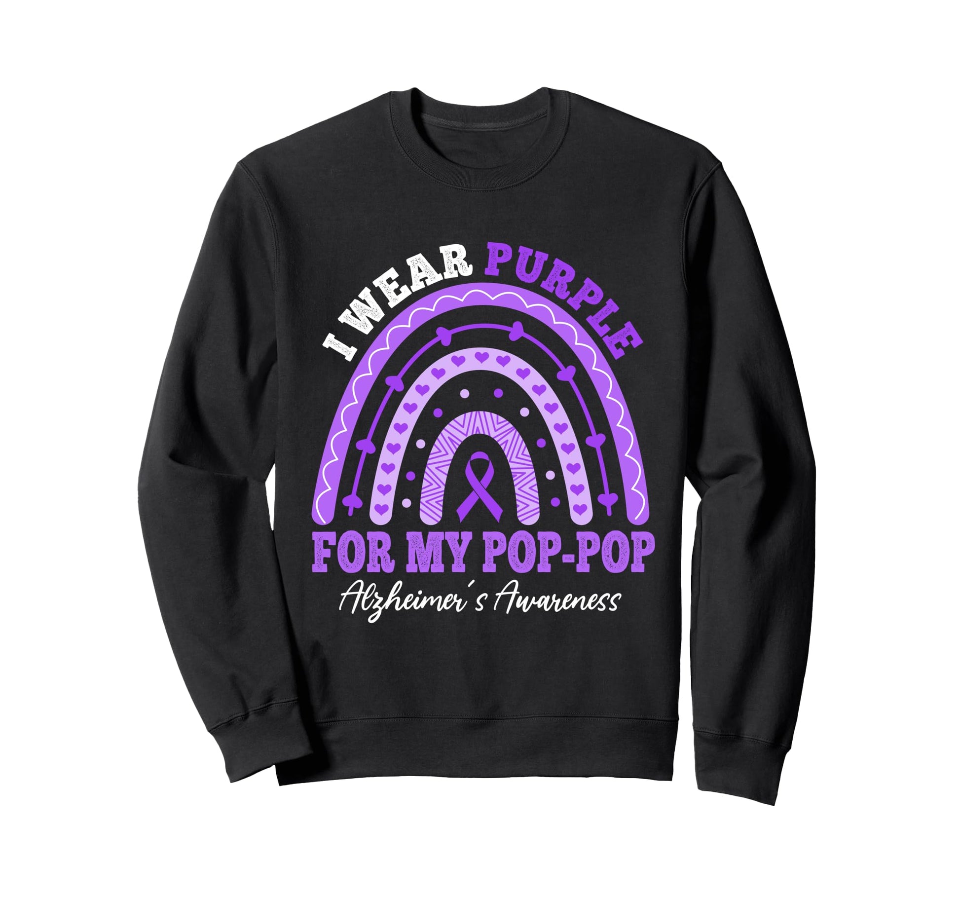I Wear Purple Pop Pop Alzheimers Sweatshirt - Minimalist Print Men Women - T-Shirt, Sweatshirt, Hoodie