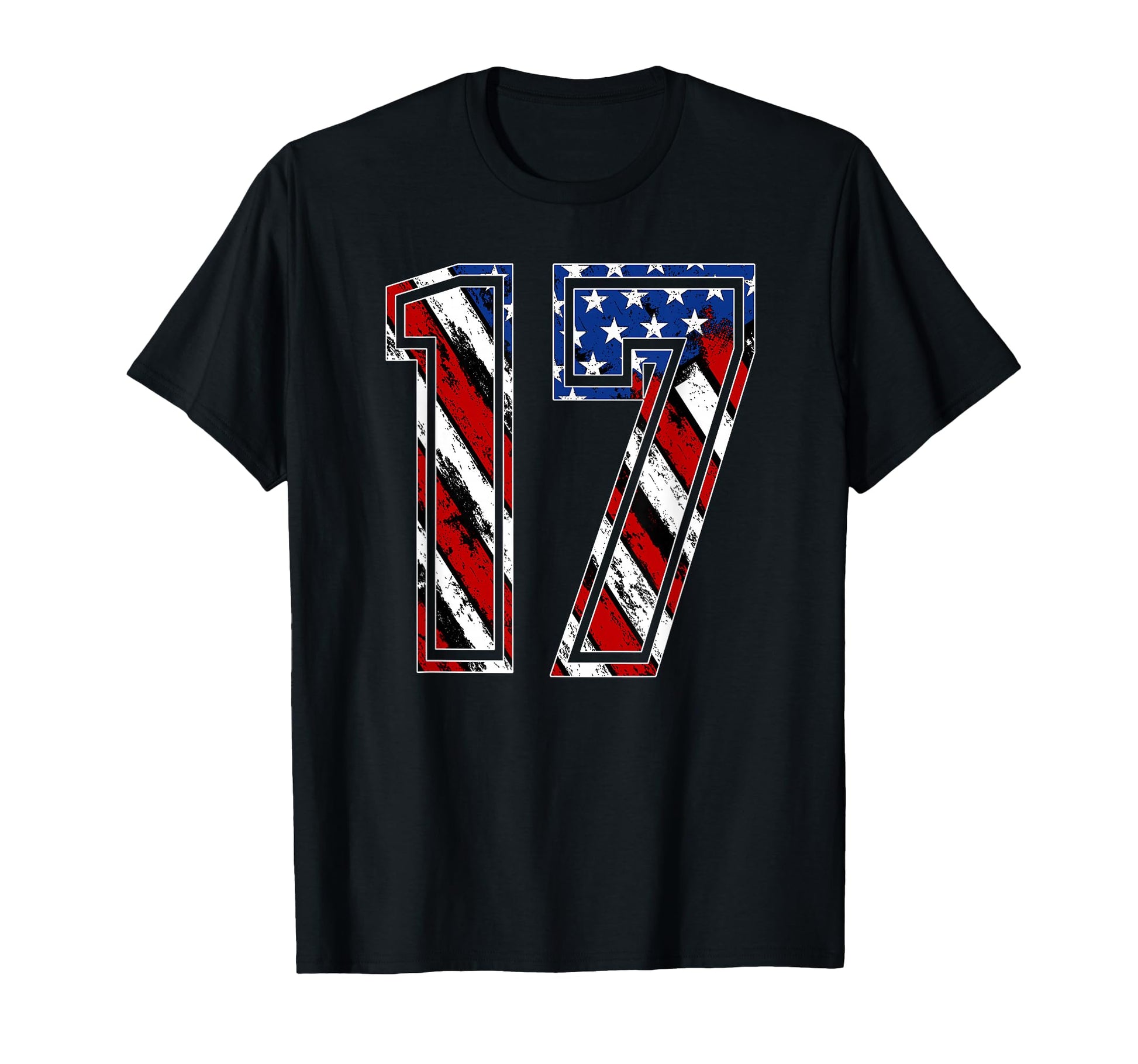 Number 17 Red White And Blue T-Shirt - Casual Everyday Wear Men Women - T-Shirt, Sweatshirt, Hoodie