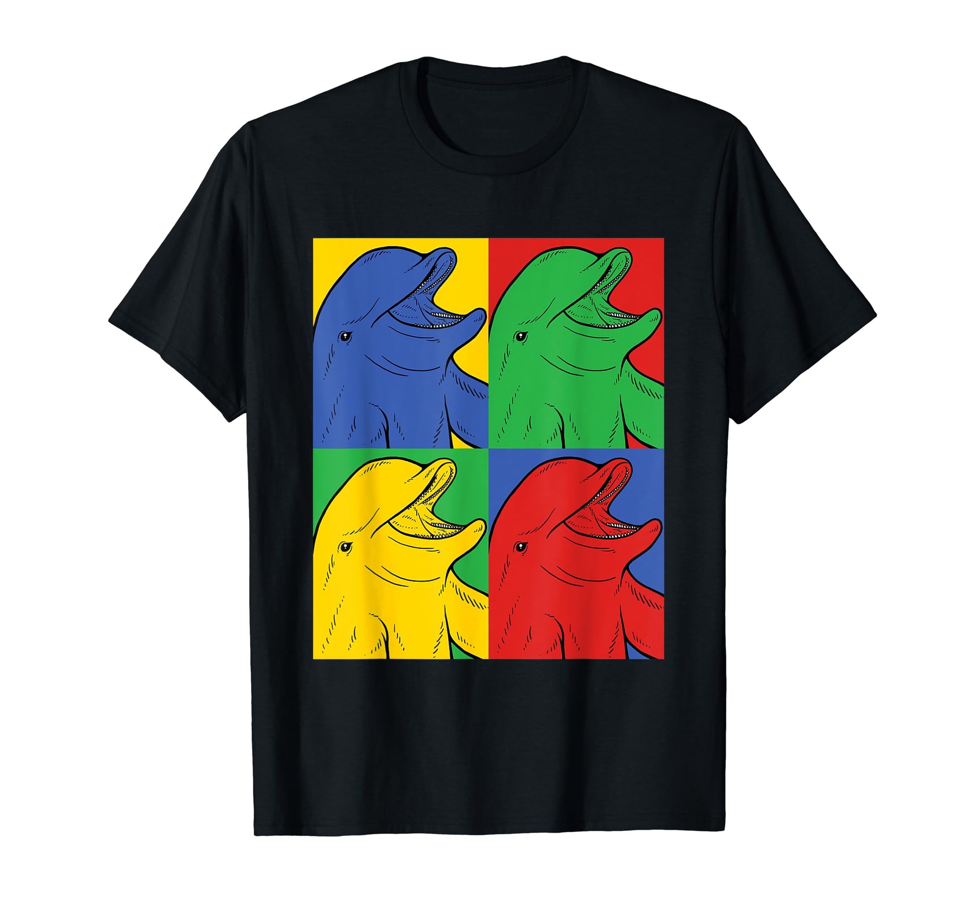 Dolphin Pop Art Aquatic Mammal T-Shirt - Fun Novelty Design for Adults - T-Shirt, Sweatshirt, Hoodie