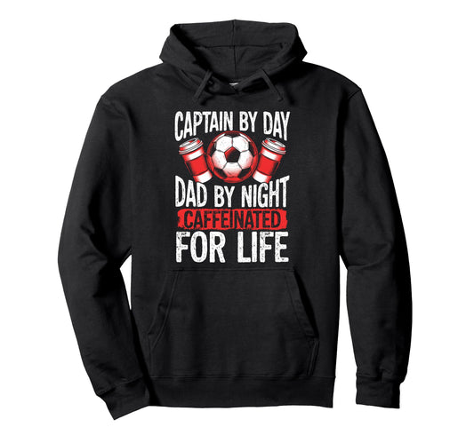 Captain Day Dad Night Coffee Lover Hoodie - Fun Novelty Design Men Women - T-Shirt, Sweatshirt, Hoodie
