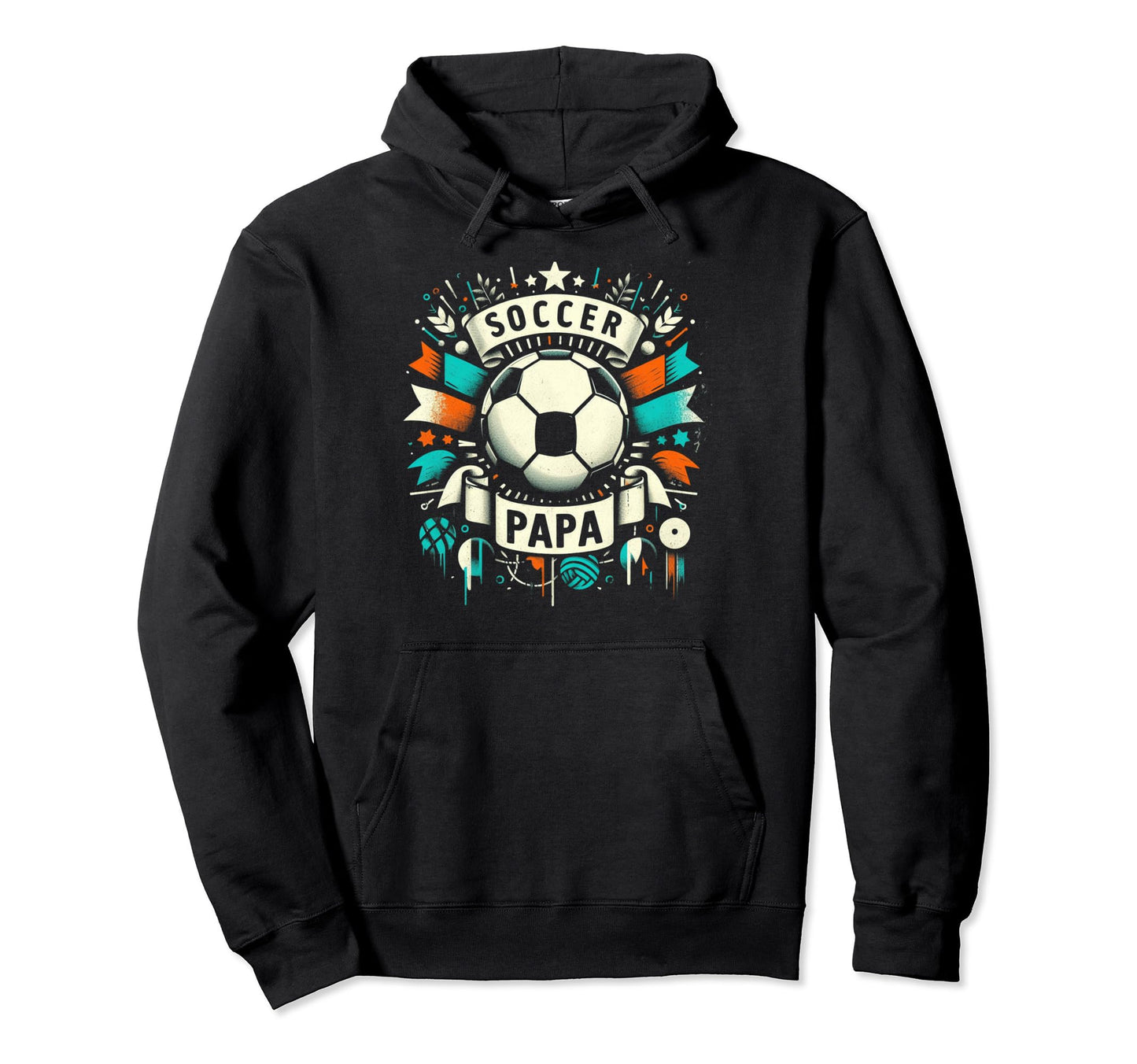 Soccer Papa Family Matching Dad Fathers Hoodie - Graphic Print for Adults - T-Shirt, Sweatshirt, Hoodie