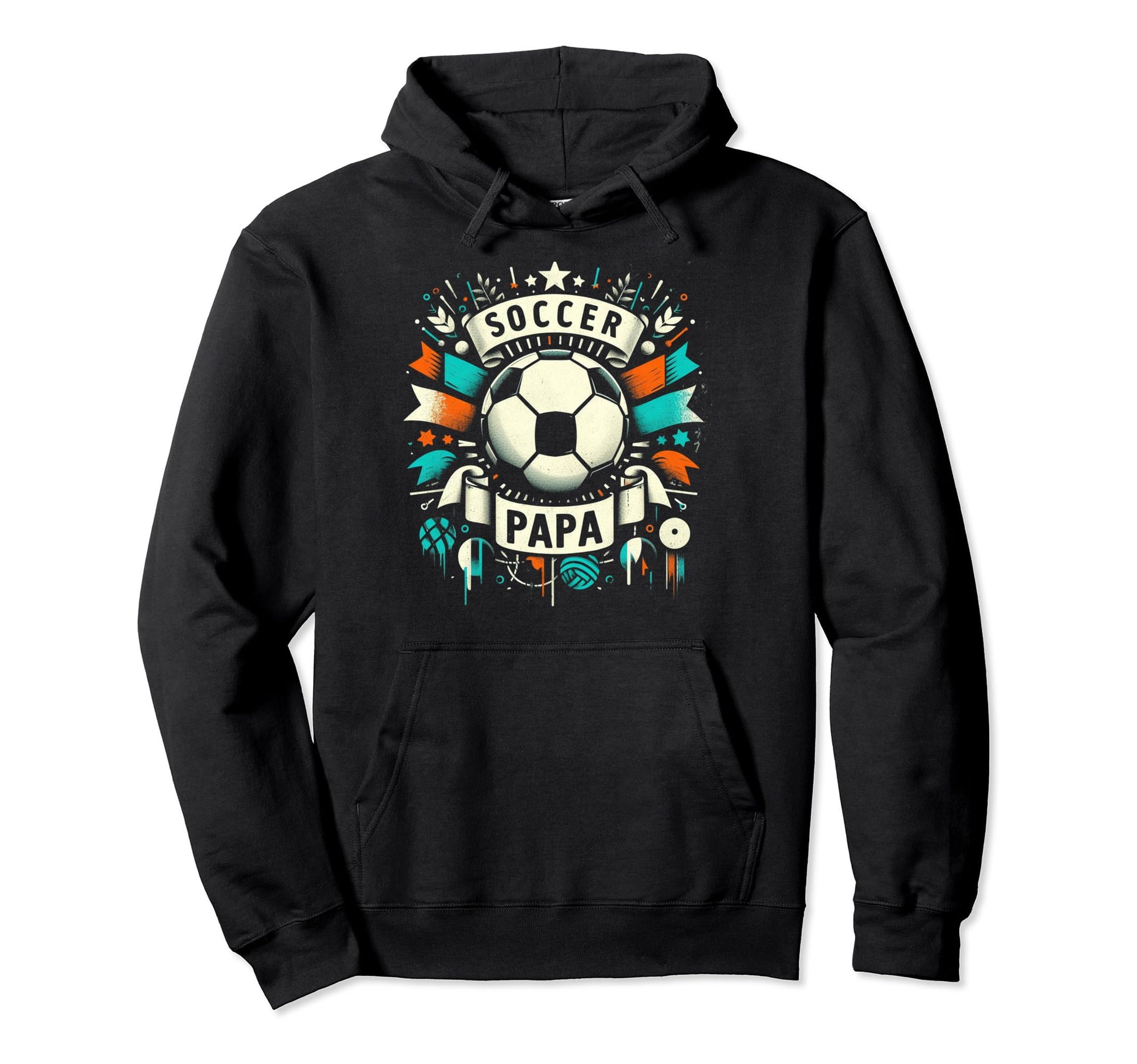 Soccer Papa Family Matching Dad Fathers Hoodie - Graphic Print for Adults - T-Shirt, Sweatshirt, Hoodie