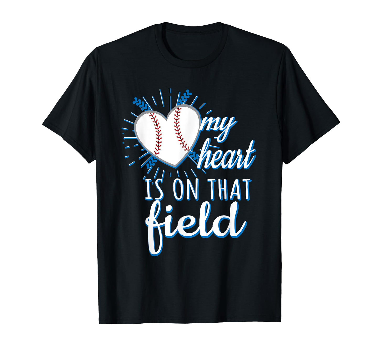My Heart Is That Field Baseball Mom T-Shirt - Minimalist Print Men Women - T-Shirt, Sweatshirt, Hoodie