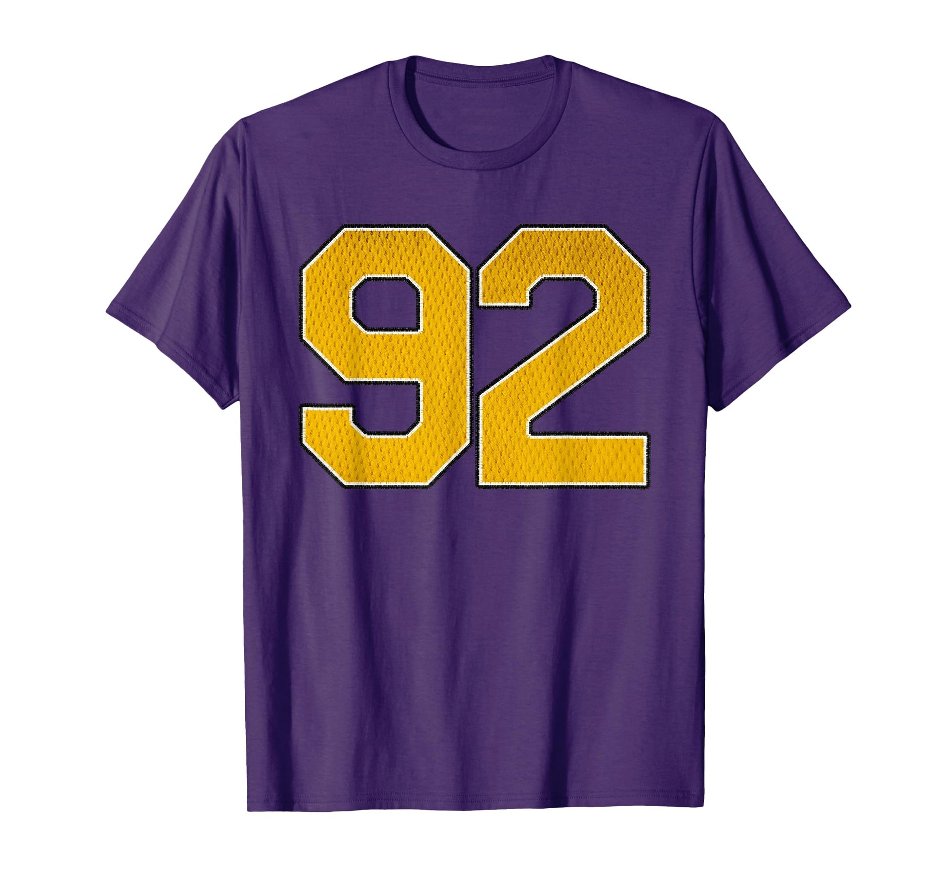 Gold Number 92 Athlete Sports Jersey T-Shirt - Custom Art Print for Adults - T-Shirt, Sweatshirt, Hoodie