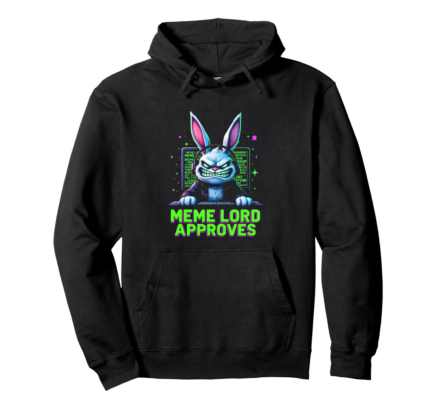 Grumpy Bunny Meme Lord Approves Viral Hoodie - Custom Art Print for Adults - T-Shirt, Sweatshirt, Hoodie
