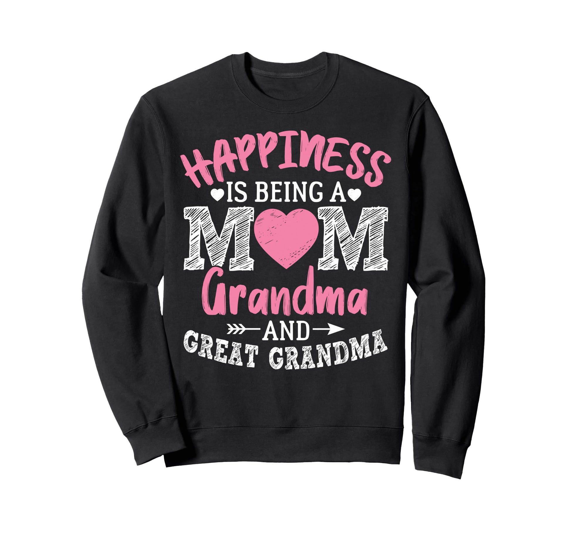 Happiness Is Being Mom Grandma Sweatshirt - Minimalist Print for Adults - T-Shirt, Sweatshirt, Hoodie