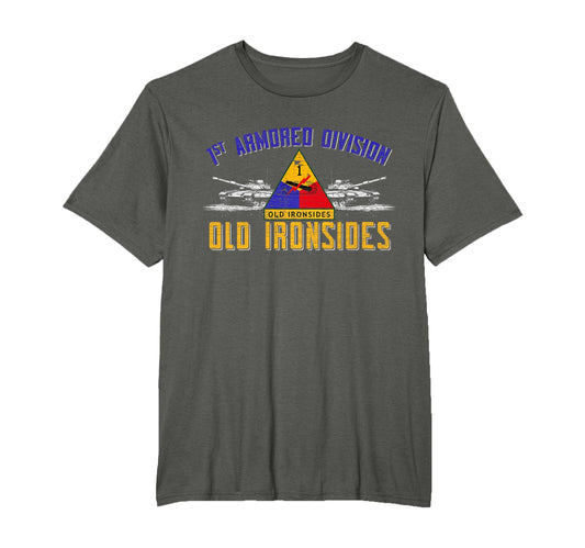 1St Armored Division Americas Tank T-Shirt - Novelty Apparel for Adults - T-Shirt, Sweatshirt, Hoodie