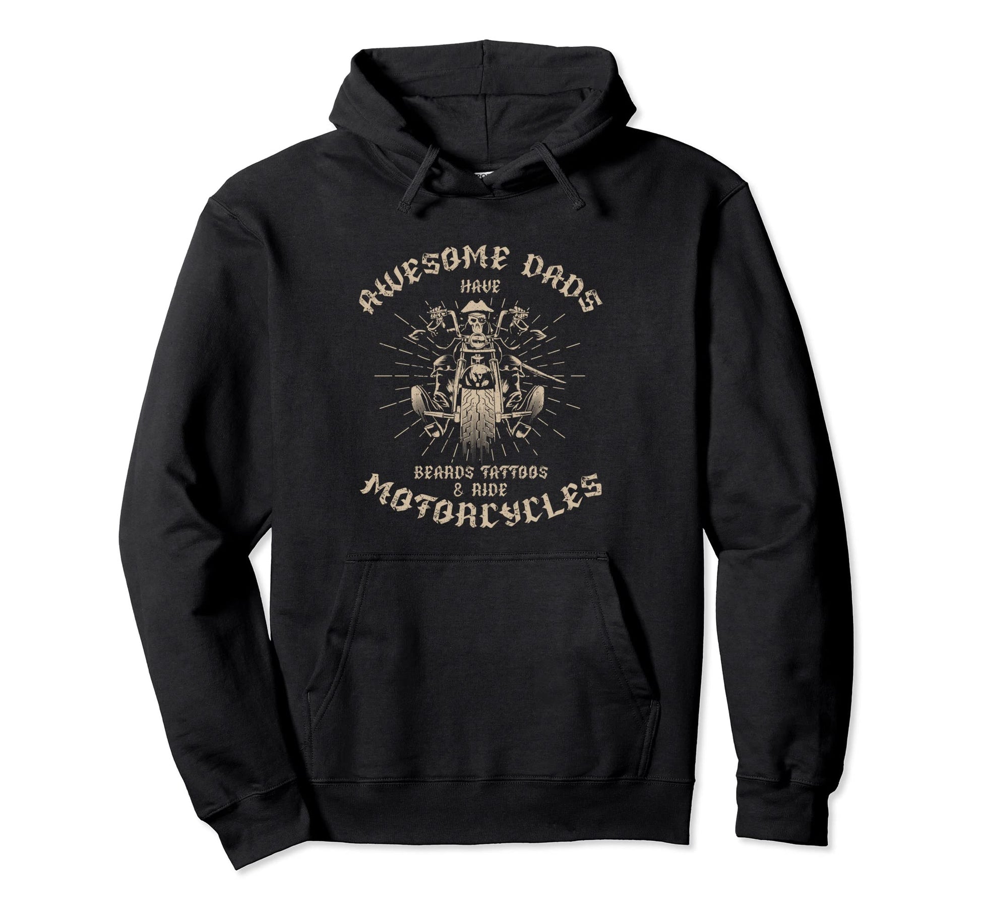 Awesome Dads Have Beards Tattoos And Hoodie - Trendy Graphic Men Women - T-Shirt, Sweatshirt, Hoodie