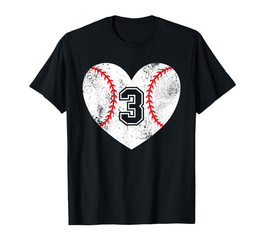 Baseball Heart Player 3 Baseball T-Shirt - Aesthetic Graphic for Adults - T-Shirt, Sweatshirt, Hoodie