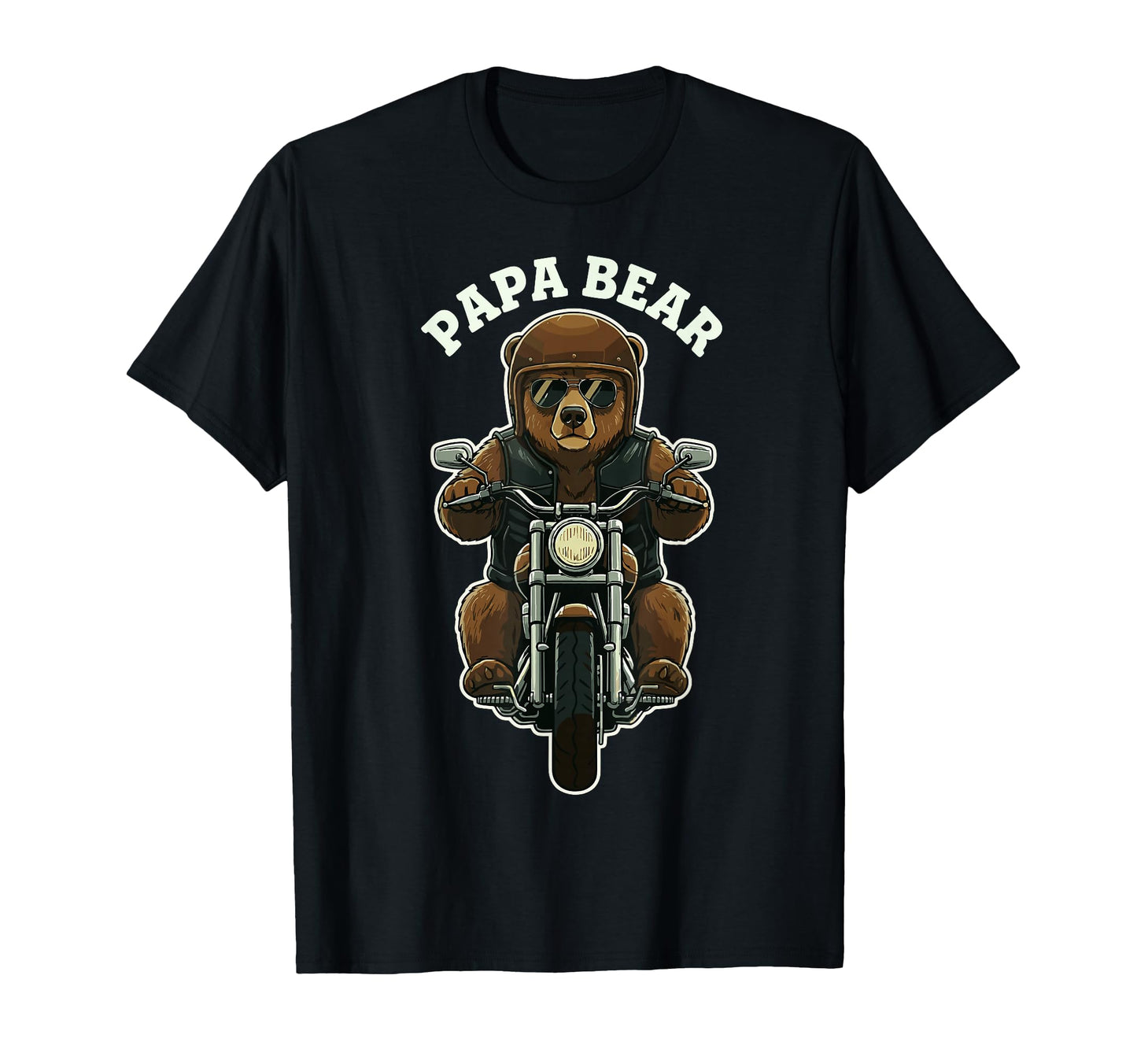 Papa Bear Motorcycle Biker Bear Dad T-Shirt - Custom Art Print Men Women - T-Shirt, Sweatshirt, Hoodie