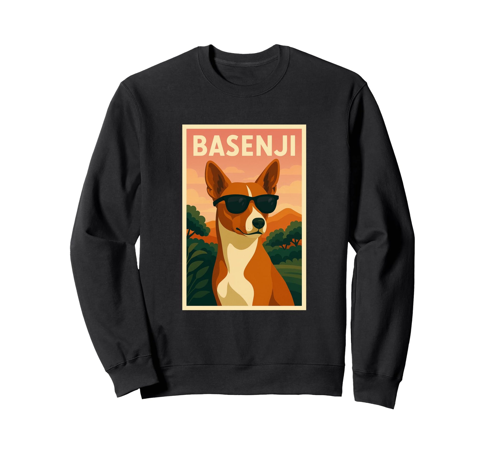 Basenji Dog Art Minimalist Pop Sweatshirt - Streetwear Style for Adults - T-Shirt, Sweatshirt, Hoodie