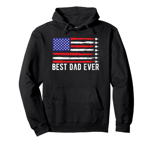 Best Dad Ever Usa Flag Veterans Day Hoodie - Novelty Apparel for Adults - T-Shirt, Sweatshirt, Hoodie