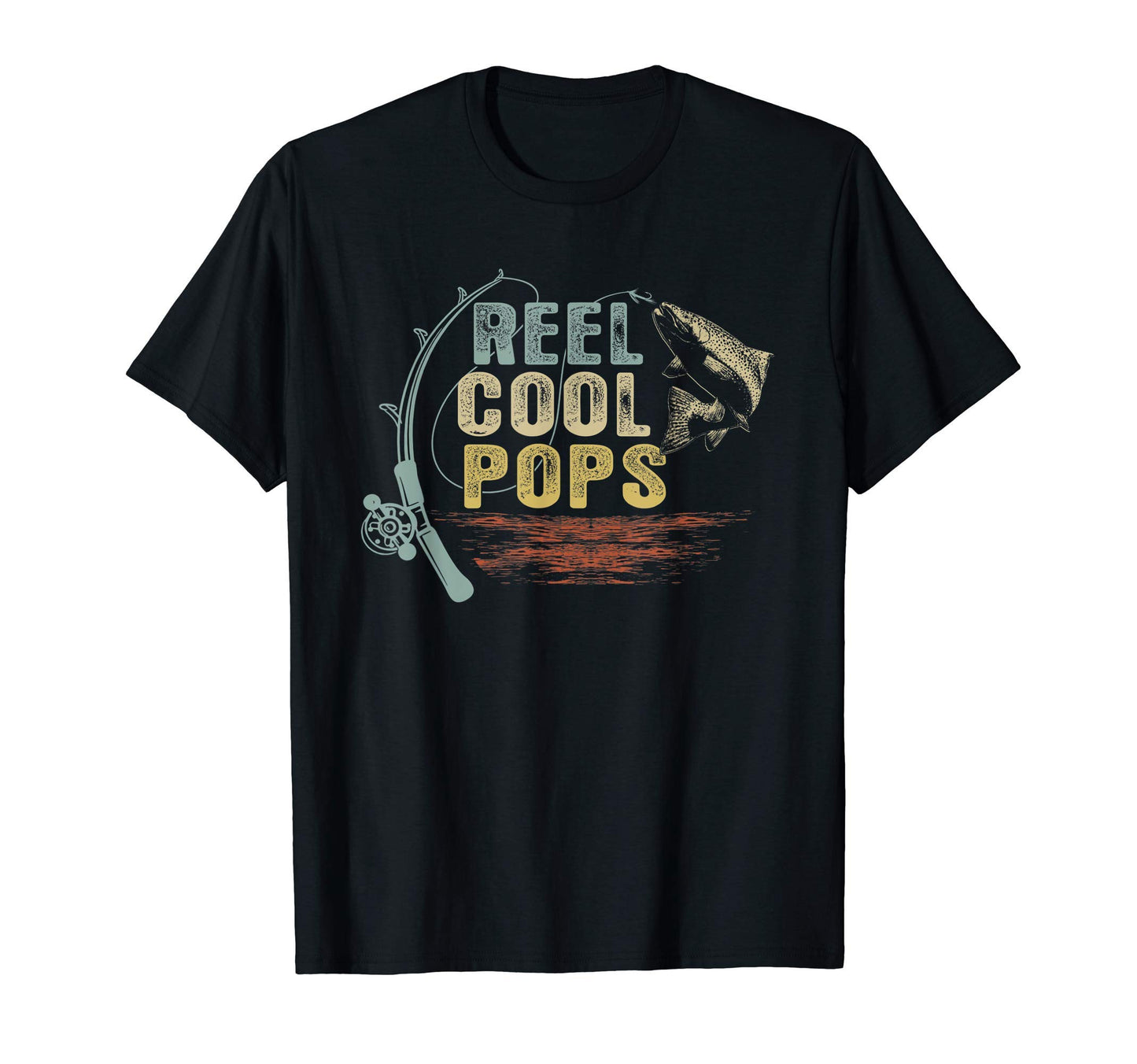 Mens Reel Pops Papa Grandpa Fishing T-Shirt - Unique Graphic Unisex - T-Shirt, Sweatshirt, Hoodie
