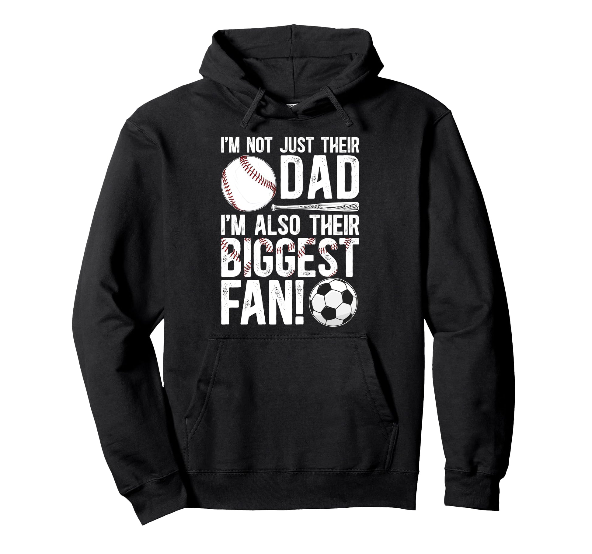 Their Biggest Fan Baseball Soccer Dad Hoodie - Unique Graphic for Adults - T-Shirt, Sweatshirt, Hoodie