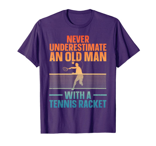 Best Tennis Art Grandpa Tennis T-Shirt - Fun Novelty Design Men Women - T-Shirt, Sweatshirt, Hoodie