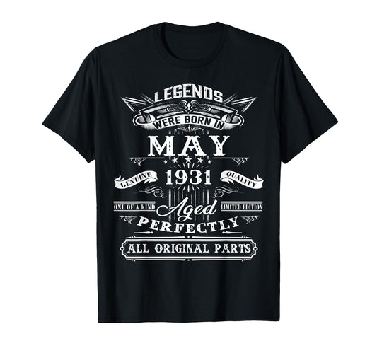 95Th Birthday Gift Legend Born May T-Shirt - Aesthetic Graphic for Adults - T-Shirt, Sweatshirt, Hoodie